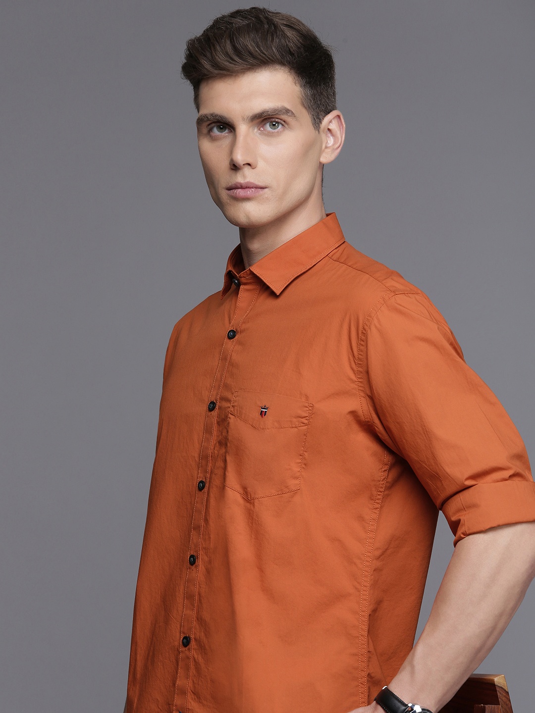 

Louis Philippe Sport Slim Fit Pure Cotton Shirt, Rust