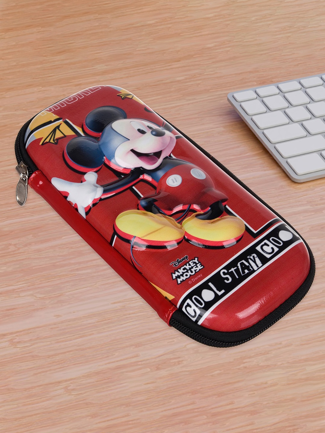 

Kuber Industries Kids Set Of 2 Mickey Mouse Printed Pen Case, Red