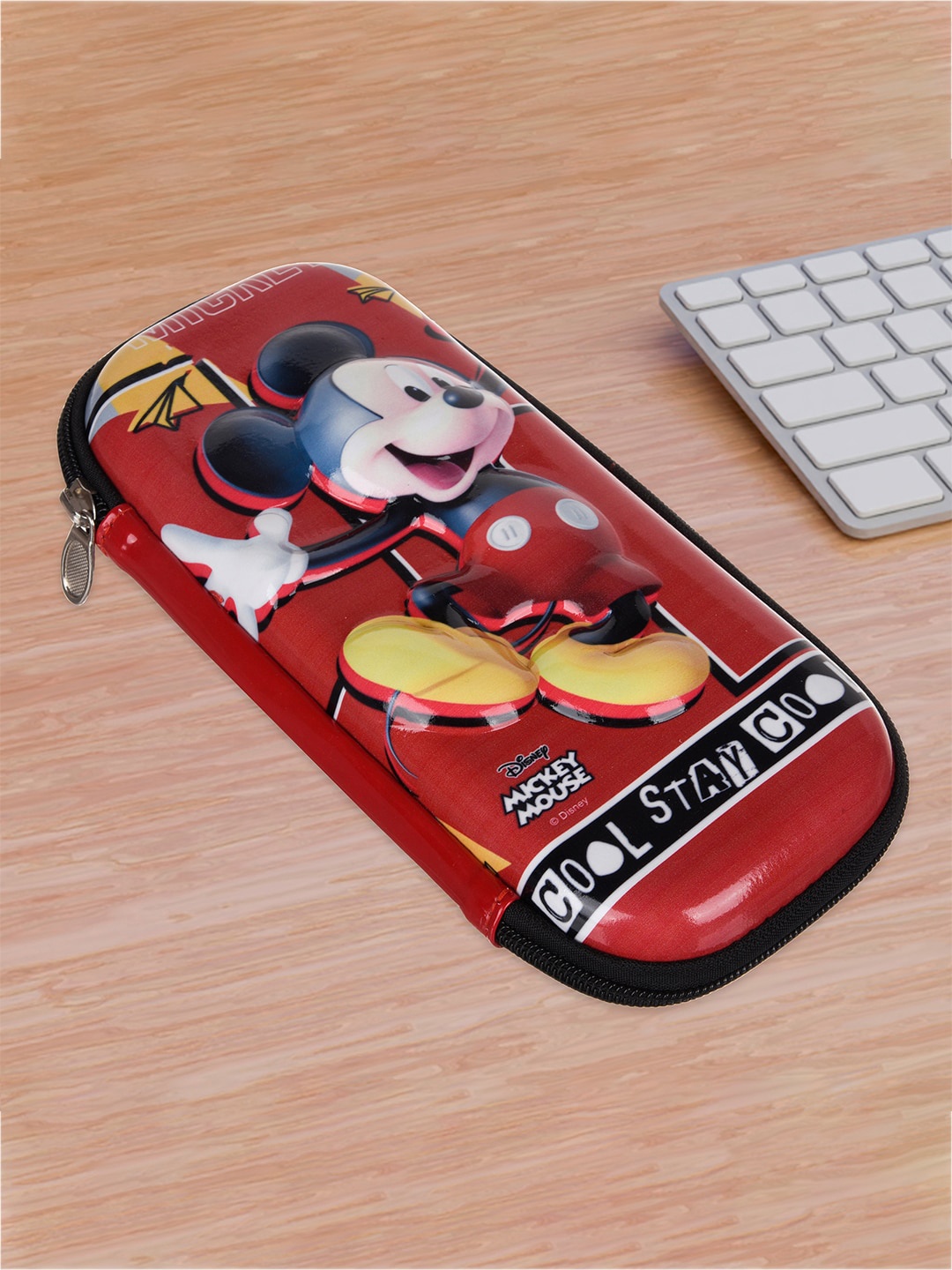 

Kuber Industries Kids Set Of 2 Mickey Mouse and Elasa Printed Pen Case, Red