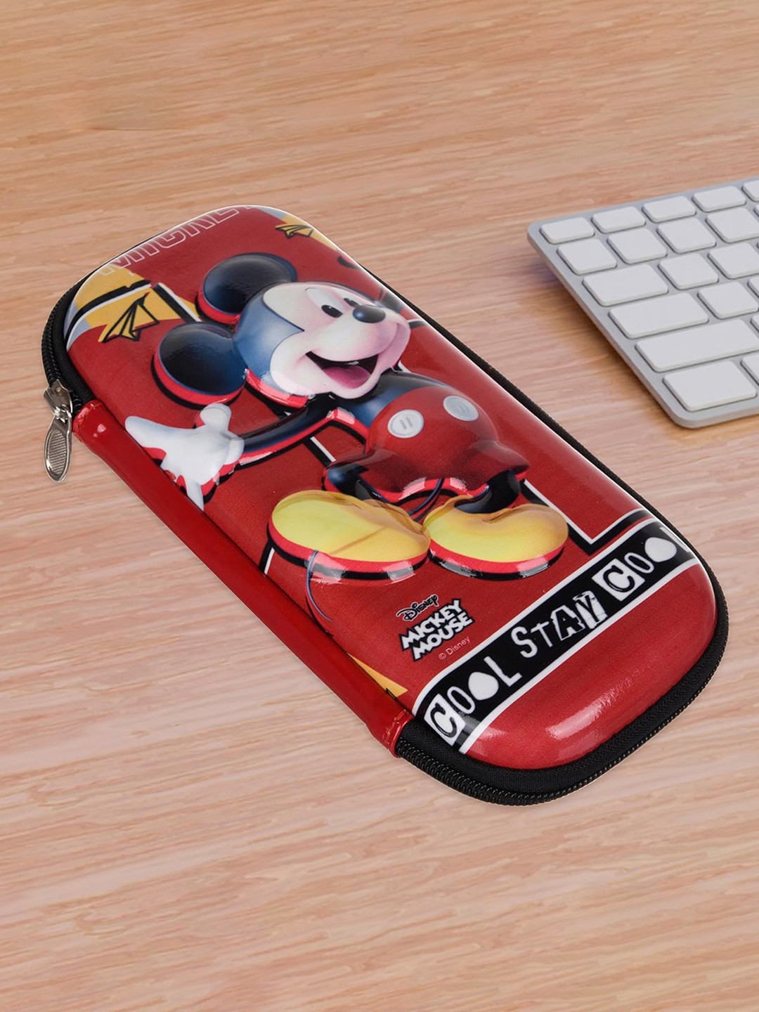 

Kuber Industries Kids Set Of 3 Mickey Mouse and Elasa Printed Pen Case, Red