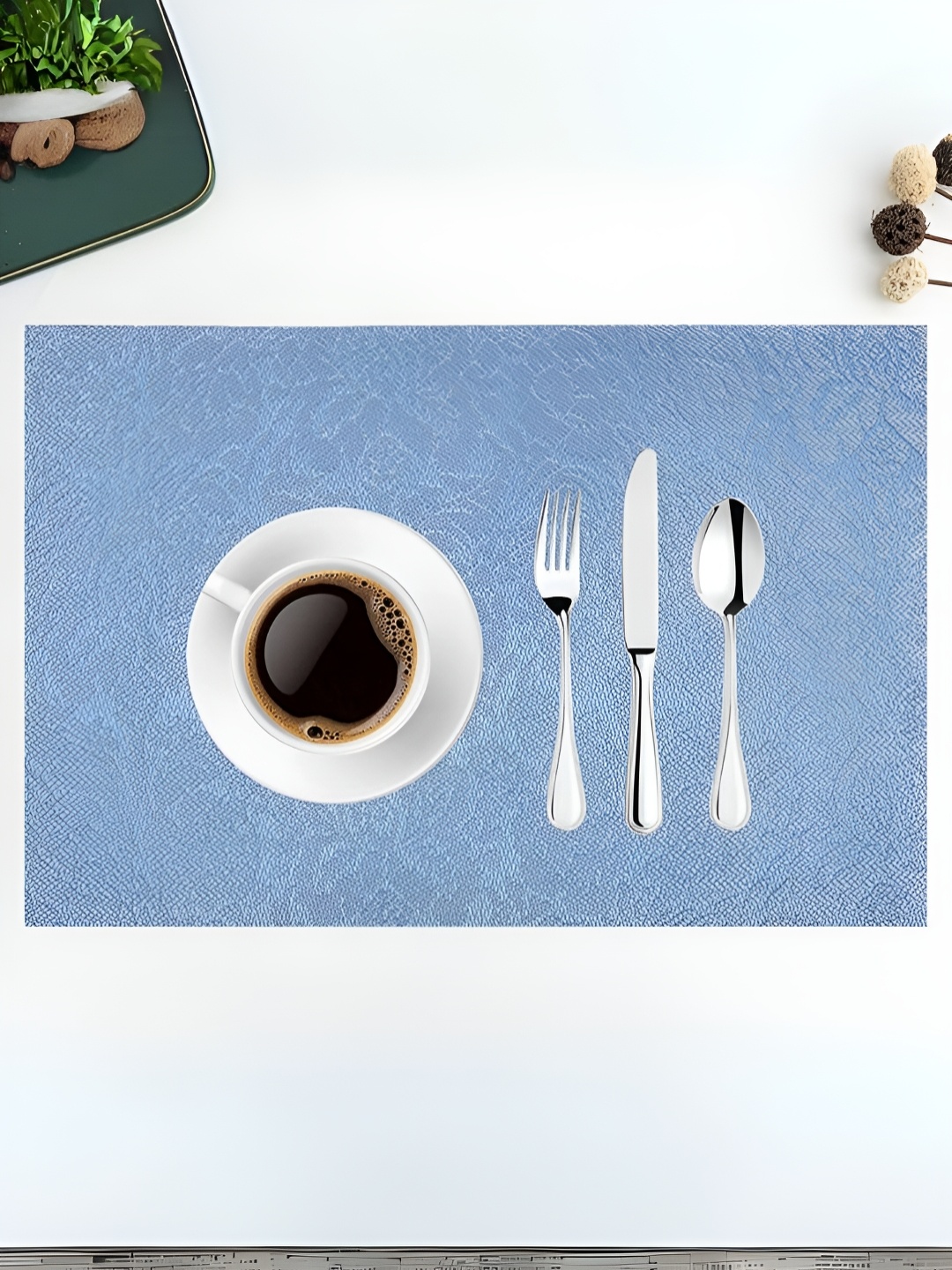 

UniKart Blue 6 Pieces Floral Rectangle Table Placemats