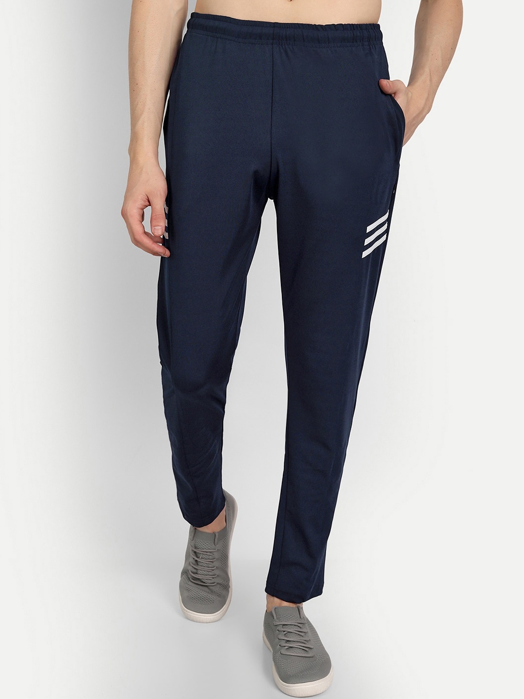 

ZEFFIT Men Mid Rise Track Pants, Navy blue