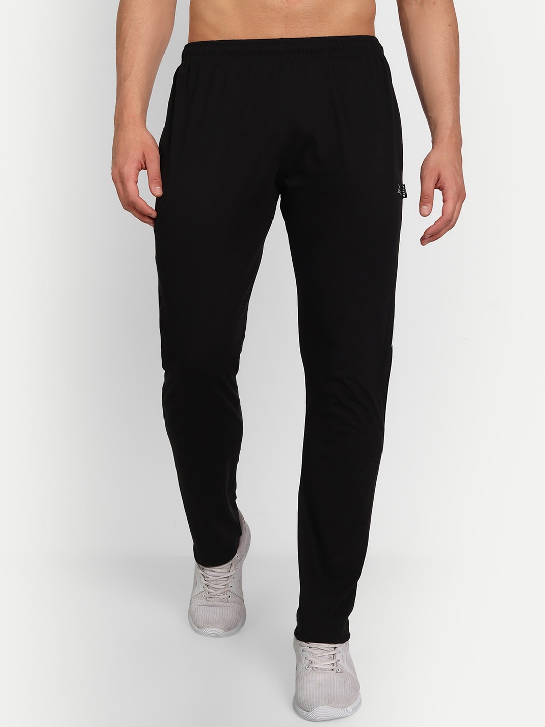 

ZEFFIT Men Mid Rise Cotton Track Pants, Black