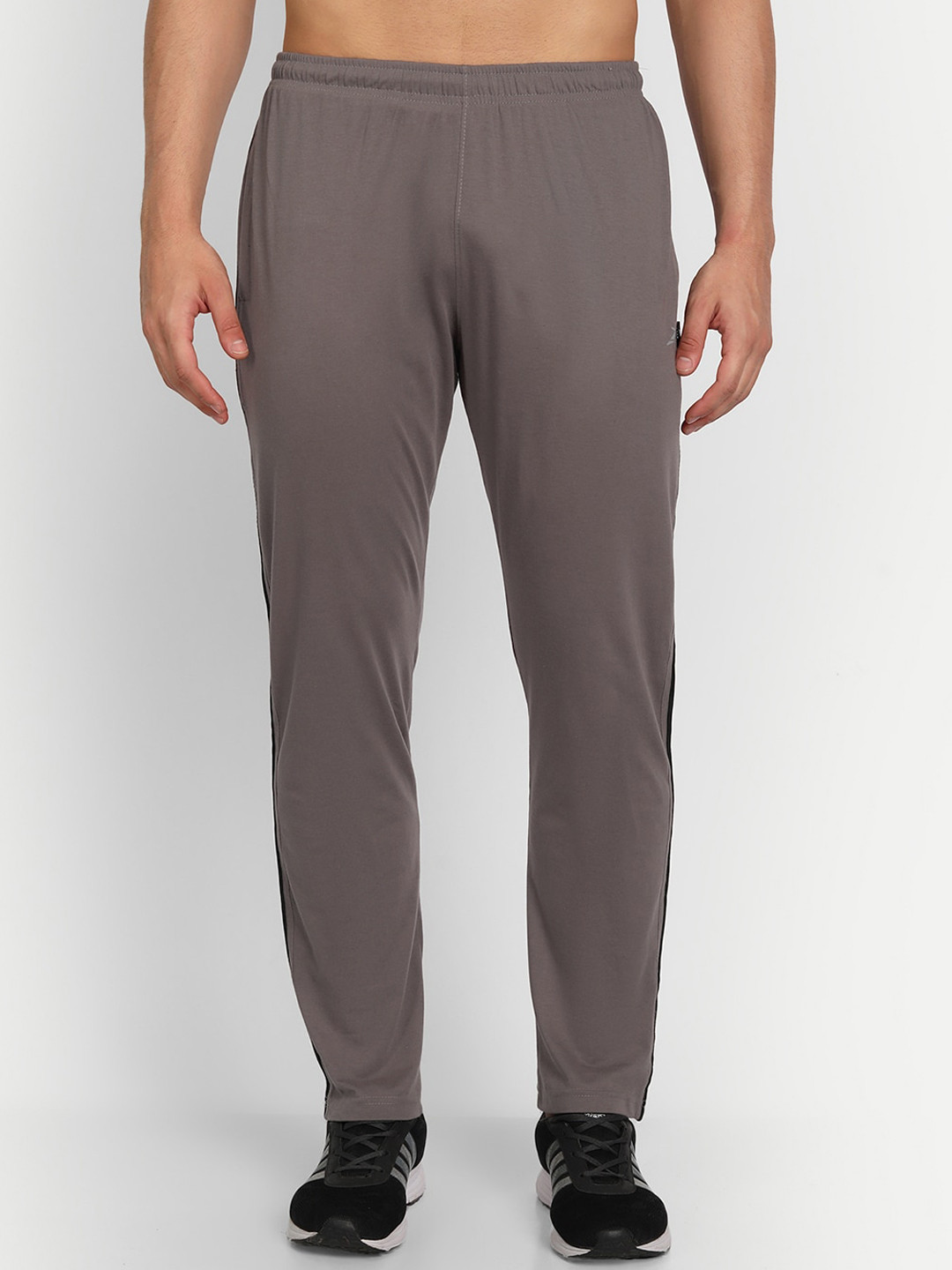 

ZEFFIT Men Mid-Rise Cotton Track Pants, Grey