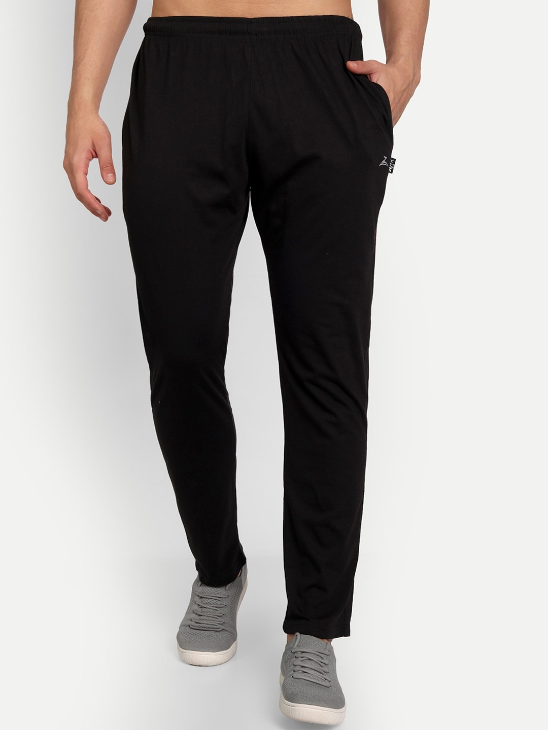 

ZEFFIT Men Cotton Casual Track Pants, Black