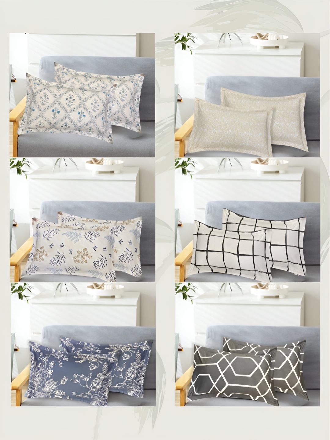 

House of Owlet Assorted 4 Pieces Abstract Pure Cotton Rectangle Pillow Covers