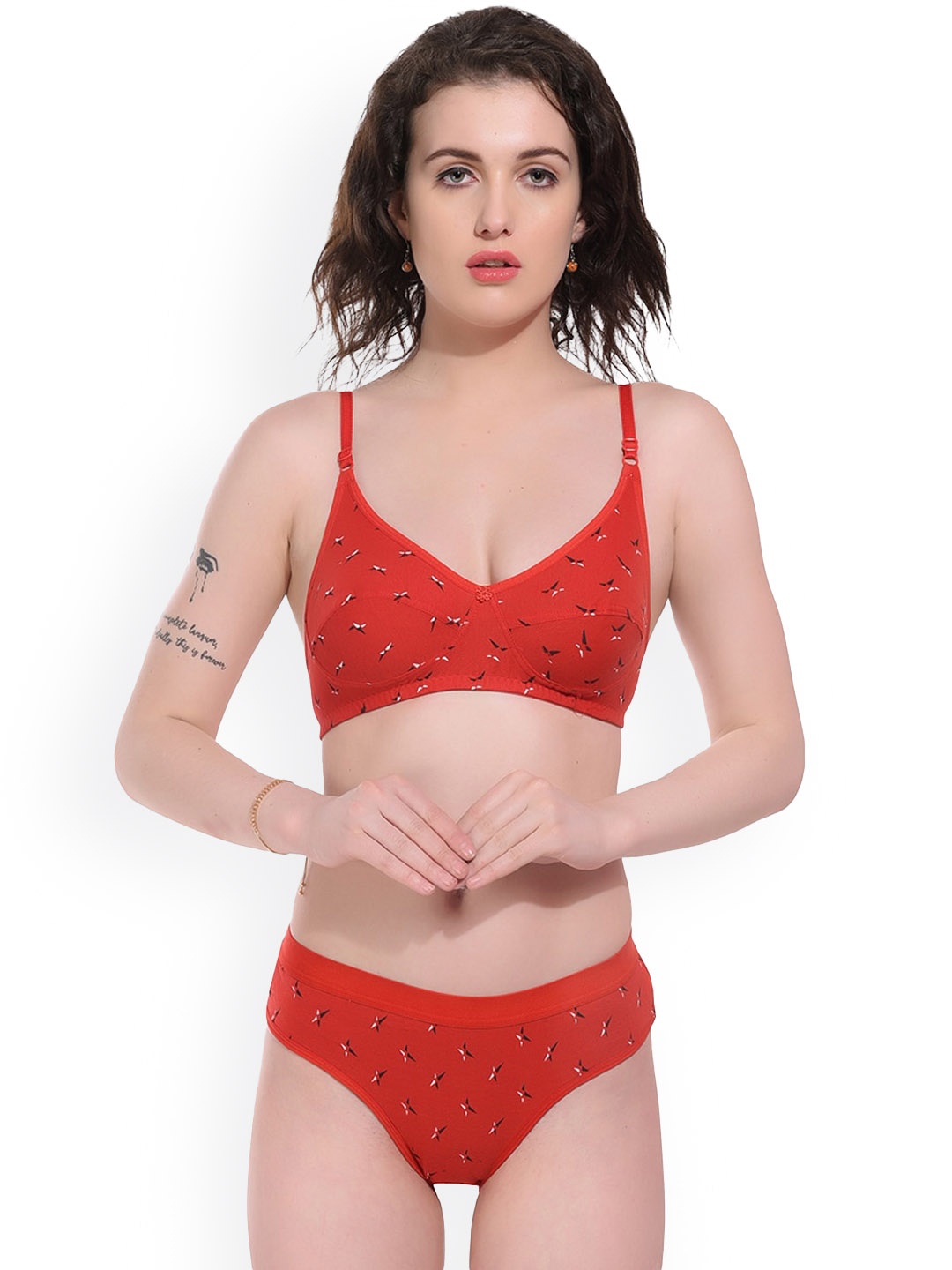 

FiveFlag Printed Lingerie Set, Red