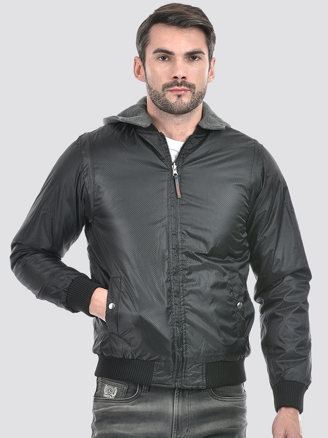 

Lawman pg3 Men Reversible Crop Open Front Jacket with Patchwork, Multi