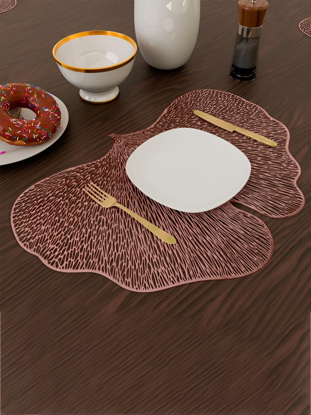

Kuber Industries 4 Pieces Copper Butterfly Shape Table Placemats