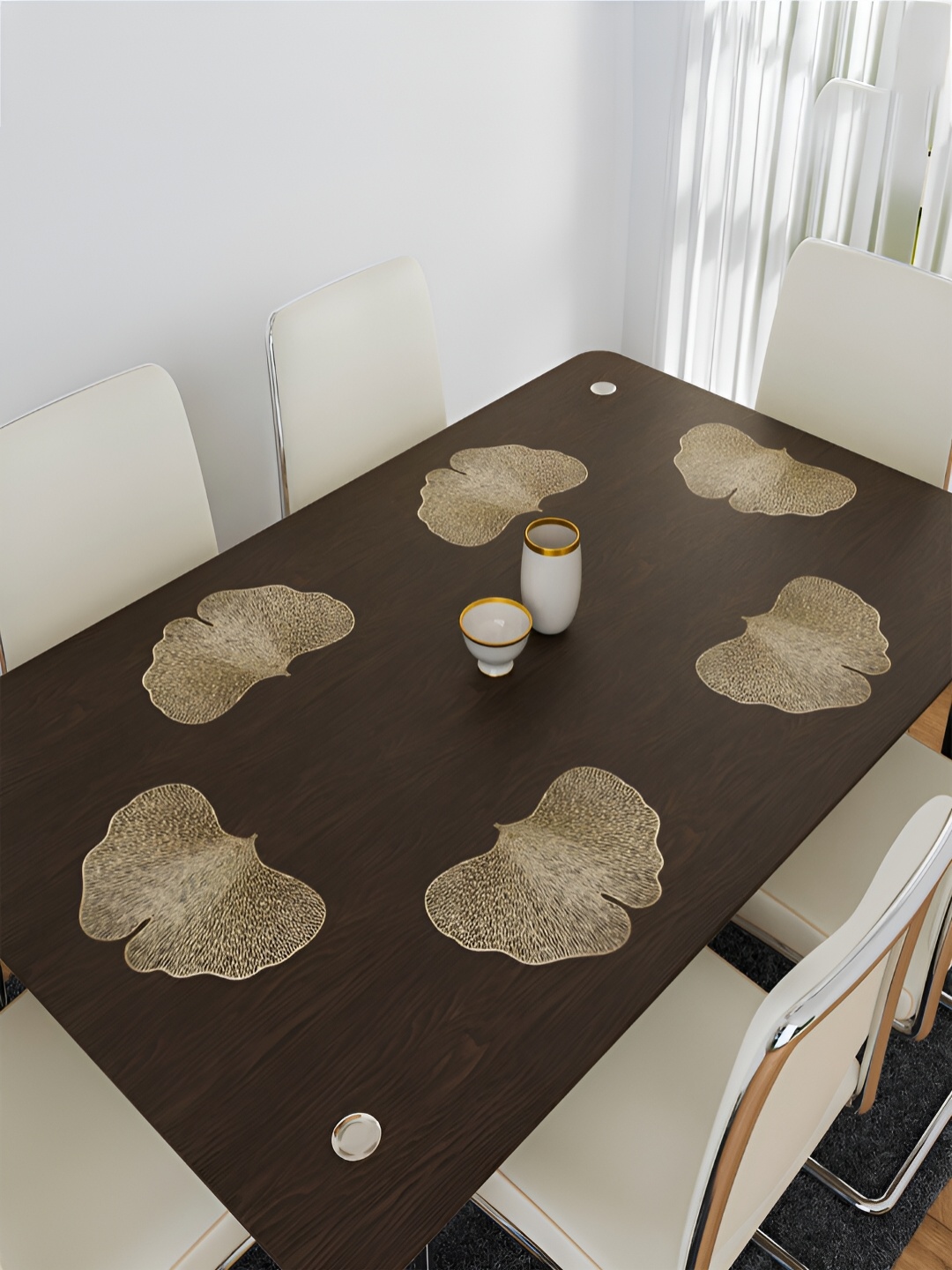 

Kuber Industries 4 Pieces Beige Butterfly Shaped Table Placemats