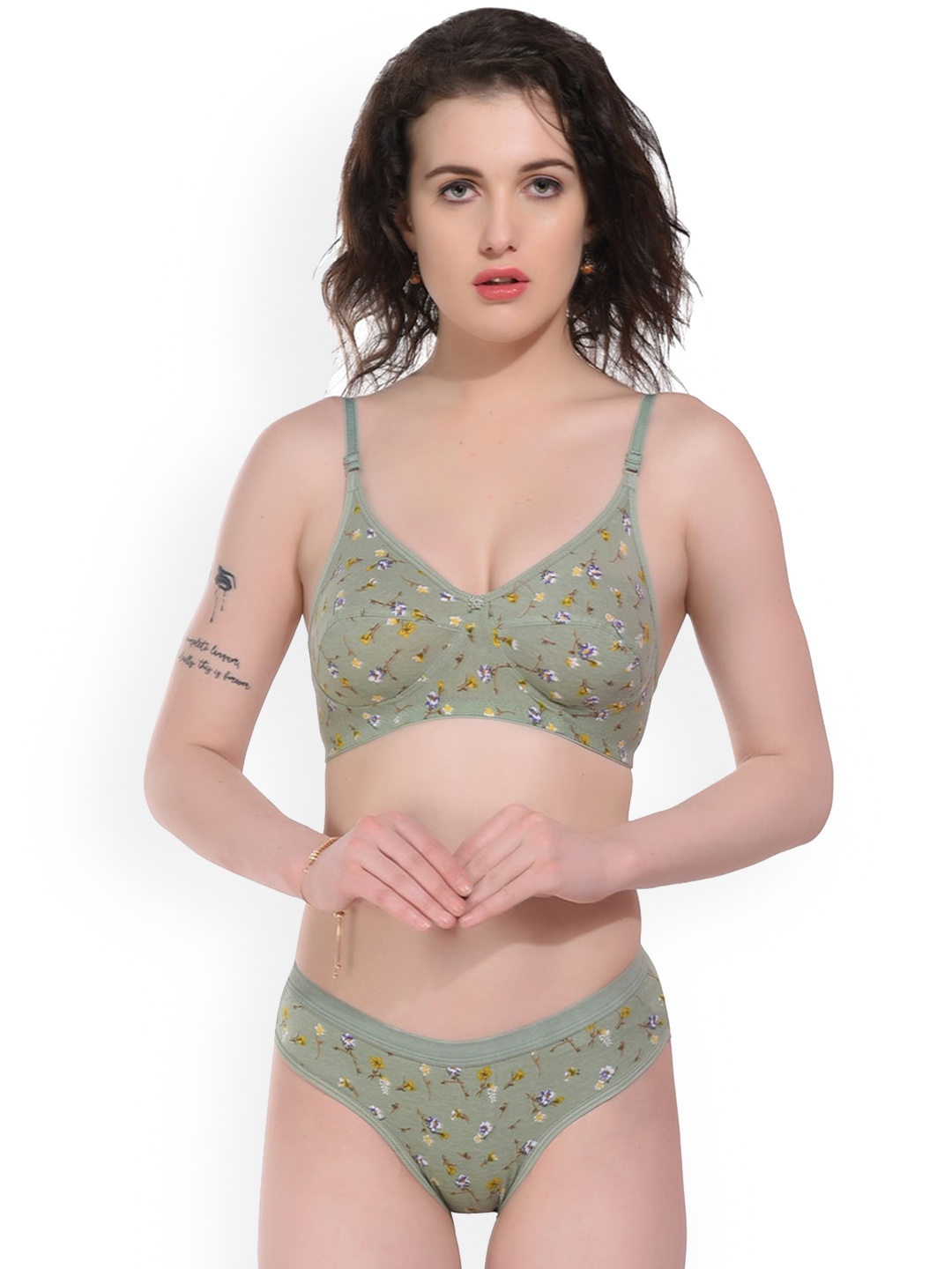 

FiveFlag Printed Lingerie Set, Green