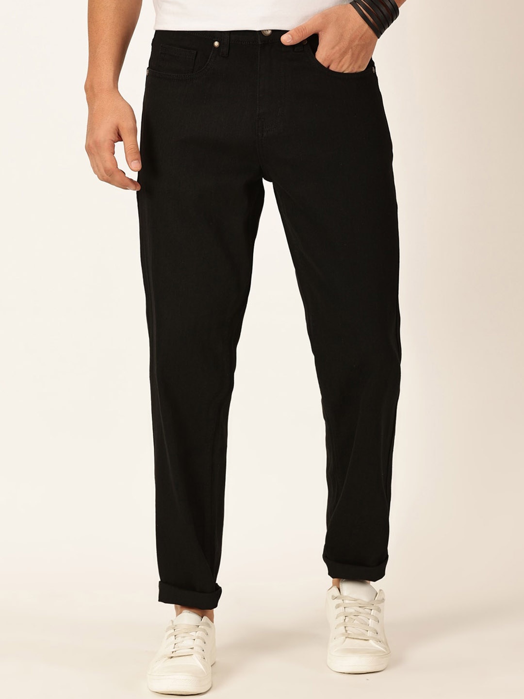 

Thomas Scott Men Smart Relaxed Fit Stretchable Jeans, Black