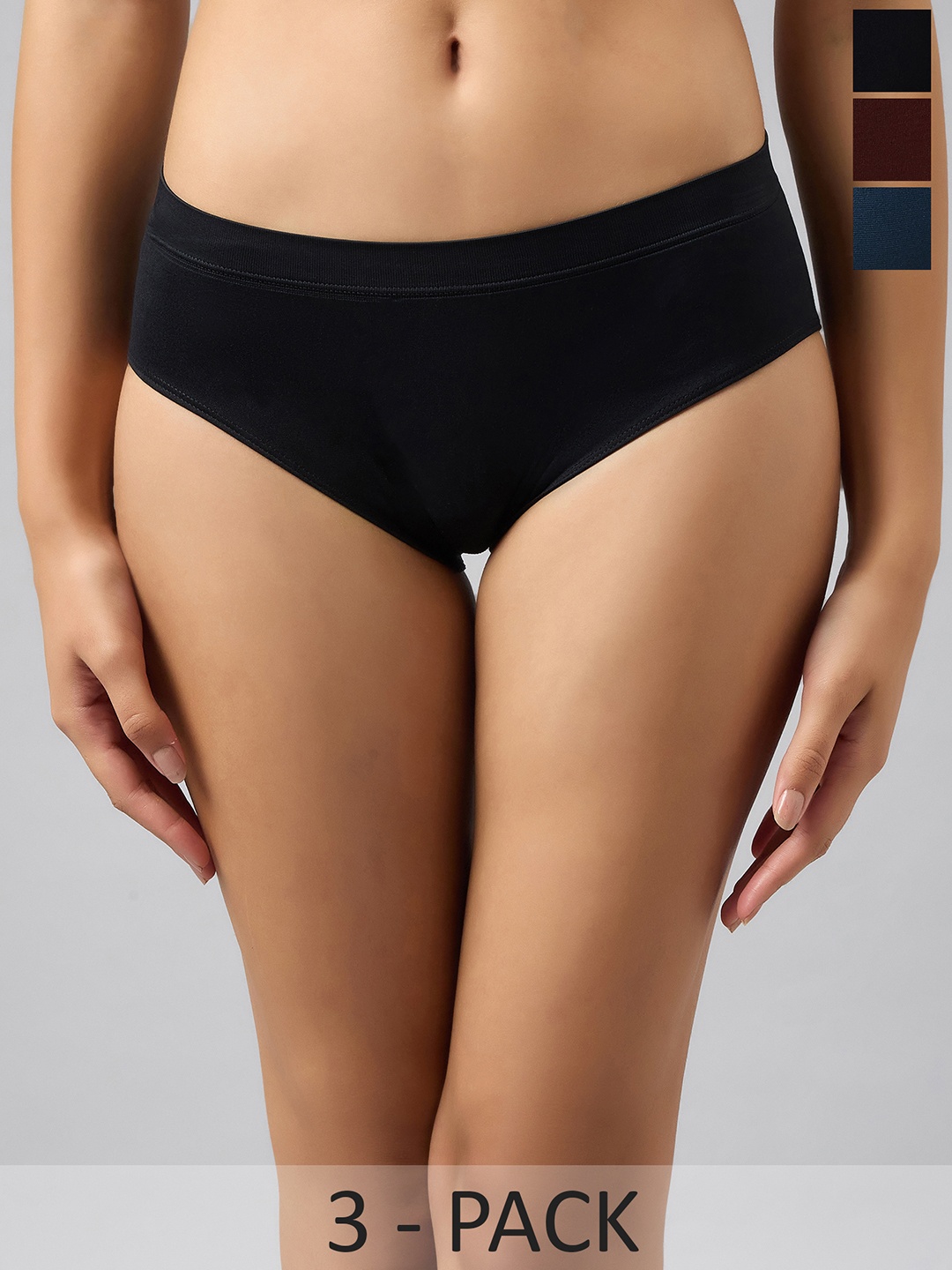 

DressBerry Seamless Pack Of 3 Basic Briefs, Blue