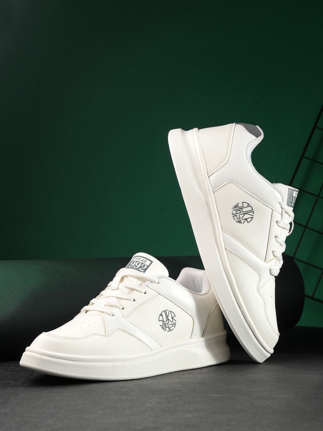 

SPYKAR Men Comfort Insole Lace-Up Sneakers, White