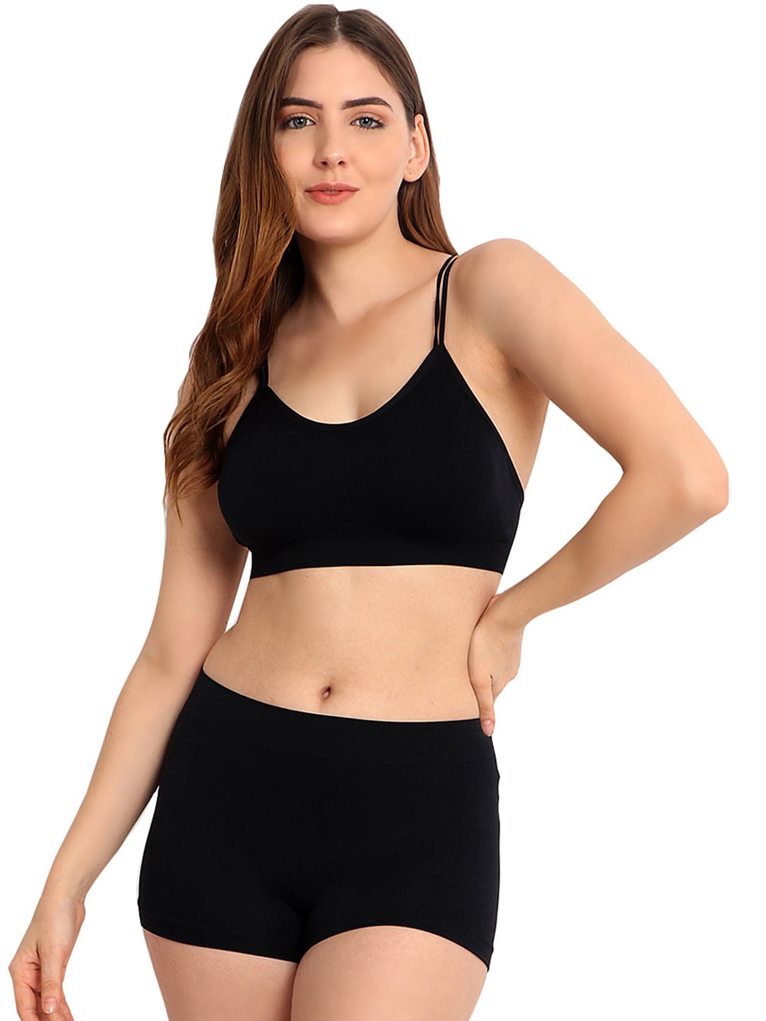 

FiveFlag Non-Padded Lingerie Set, Black