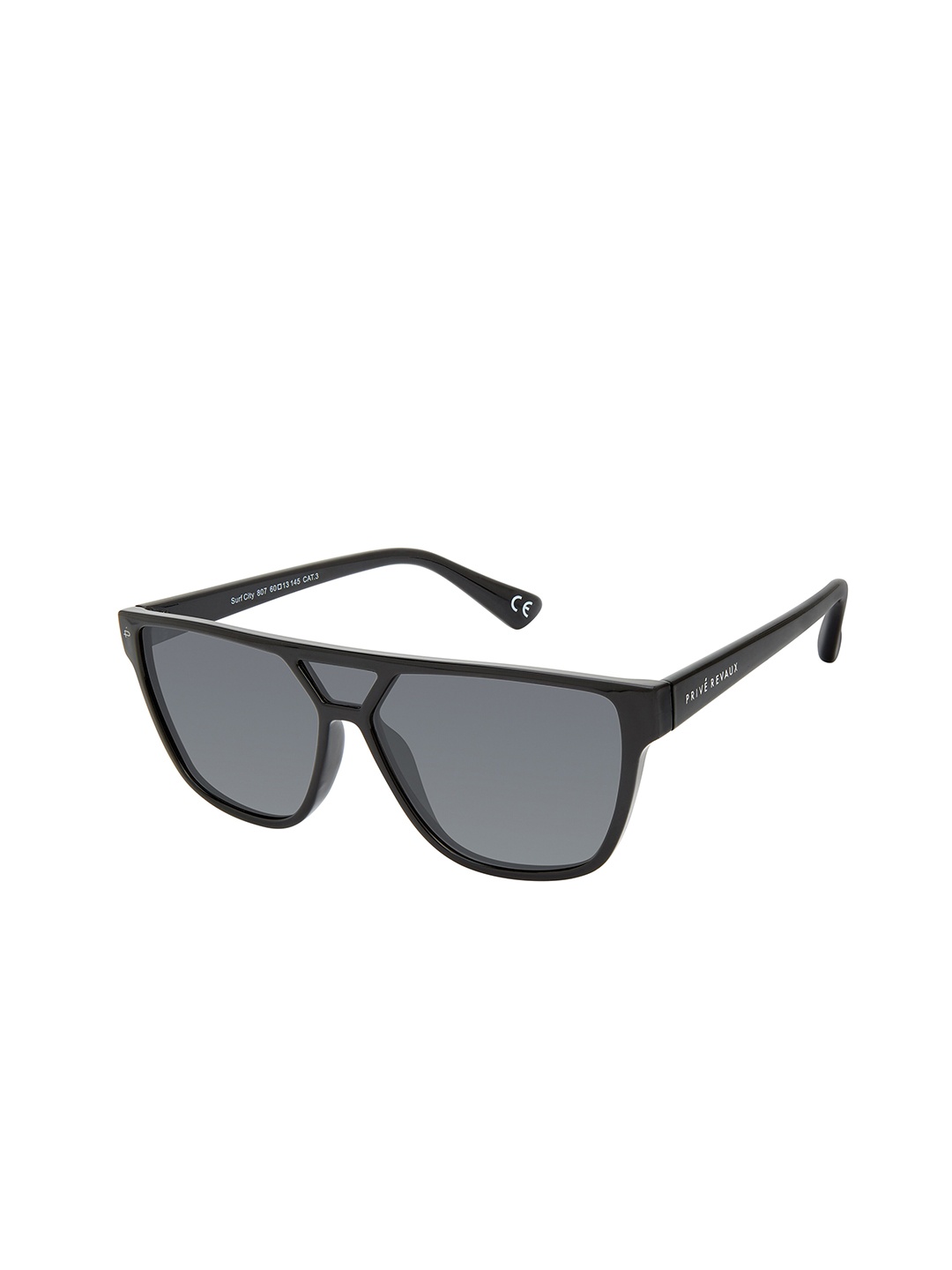 

PRIVE REVAUX Surf City/S Unisex Square Sunglasses with Polarised and UV Protected Lens, Grey