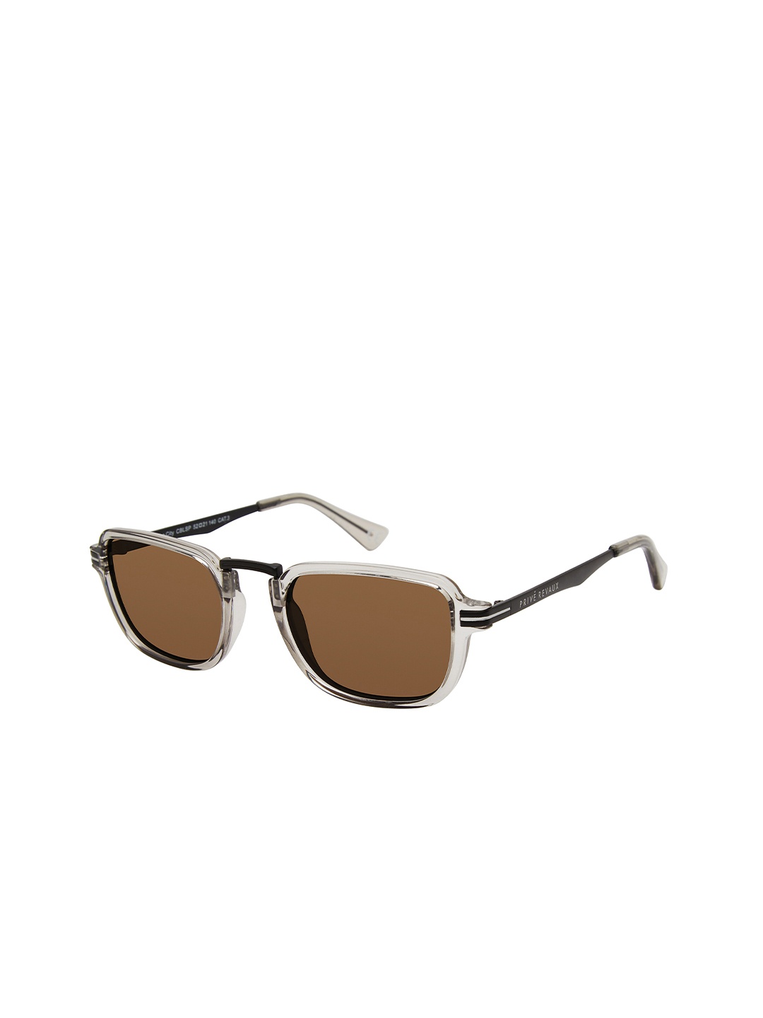 

PRIVE REVAUX The City/S Men Rectangle Sunglasses with Polarised and UV Protected Lens, Brown