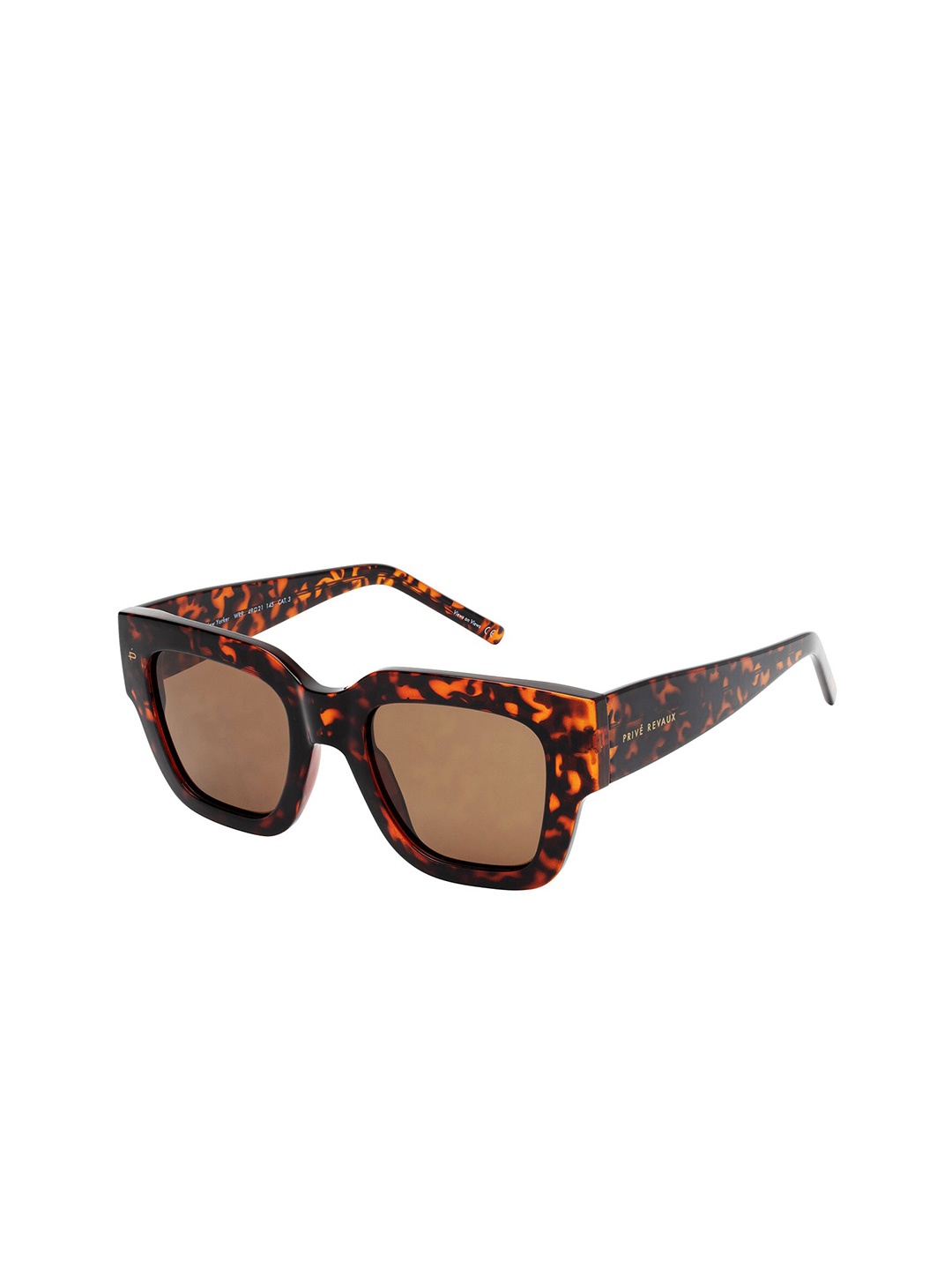 

PRIVE REVAUX New Yorker/S Women Square Sunglasses With UV Protected Lens 840219204970, Brown