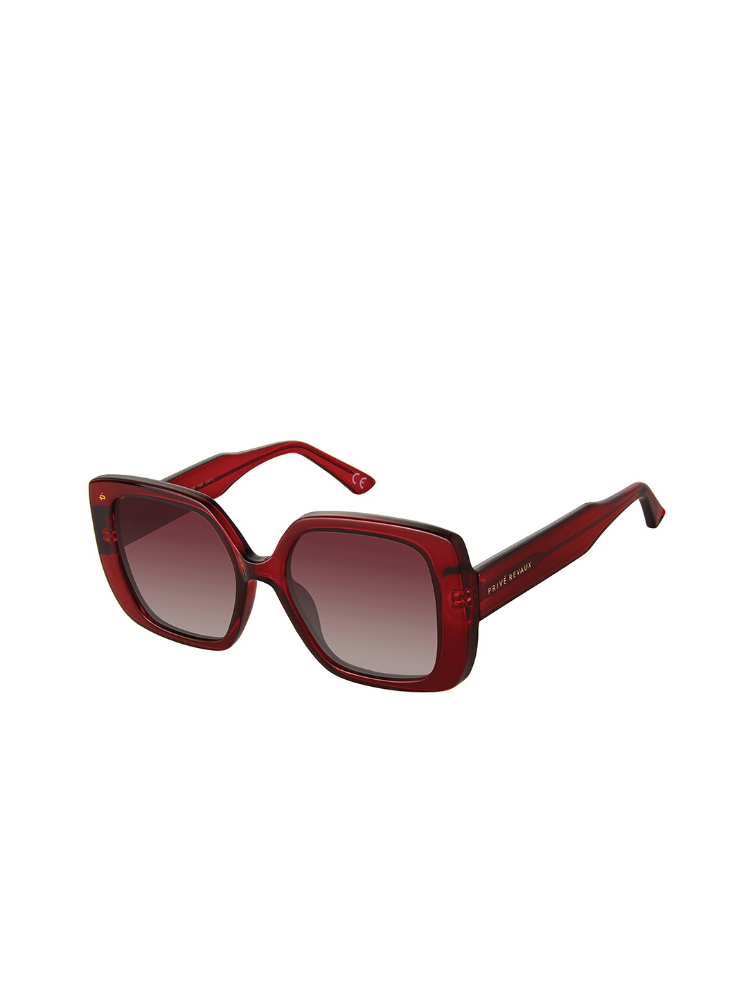 

PRIVE REVAUX So Famous/S Women Square Sunglasses with Polarised and UV Protected Lens, Burgundy