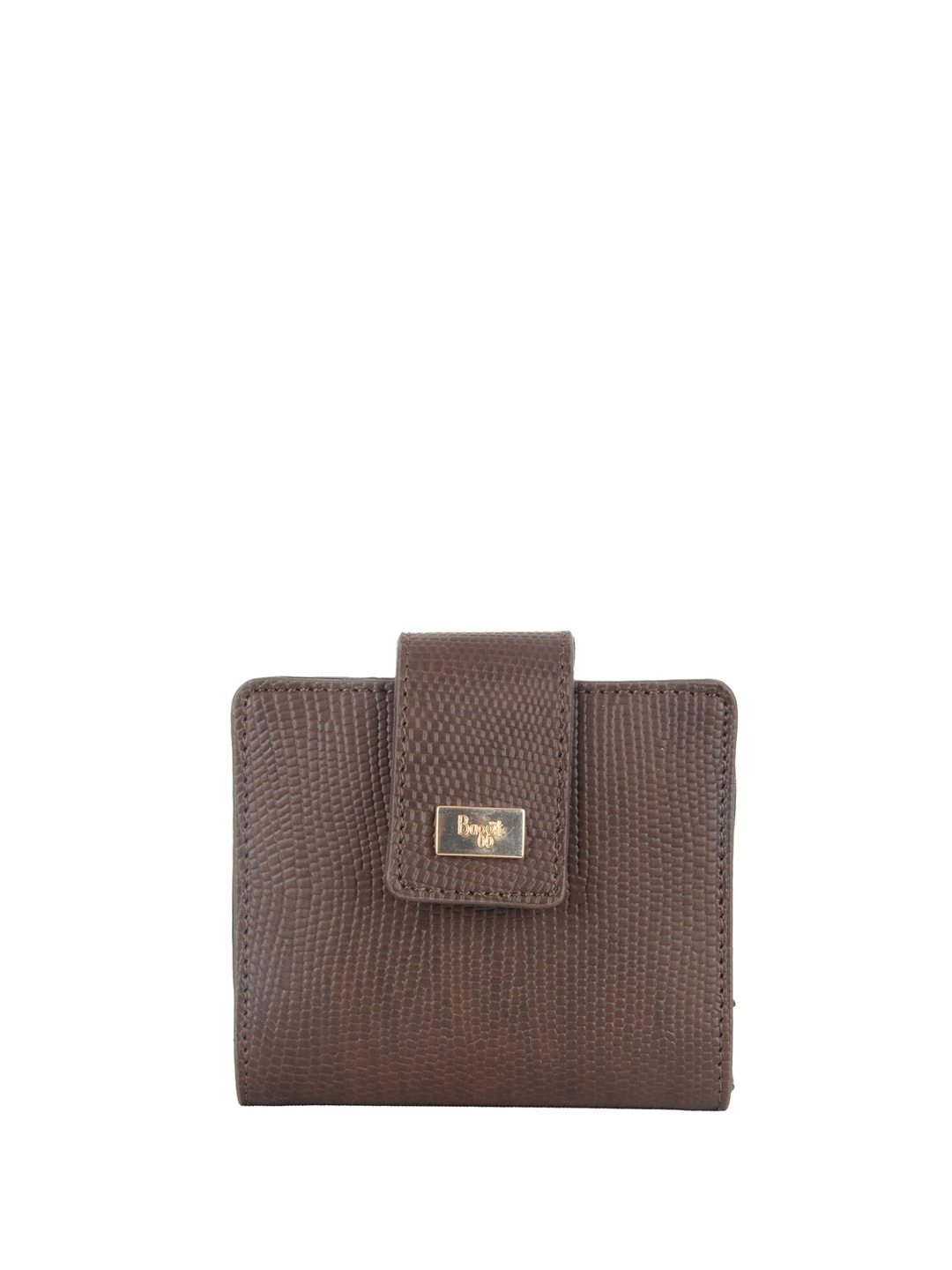 

Baggit Women Textured Two Fold Wallet, Brown