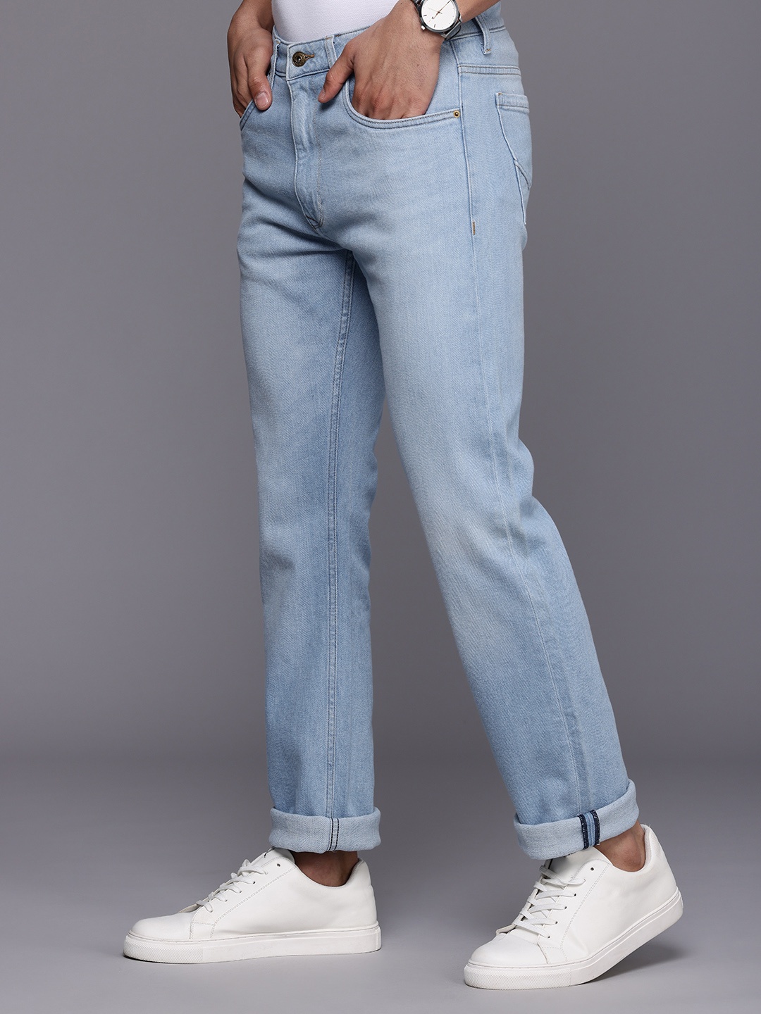 

Louis Philippe Jeans Men Light Fade Stretchable Jeans, Blue