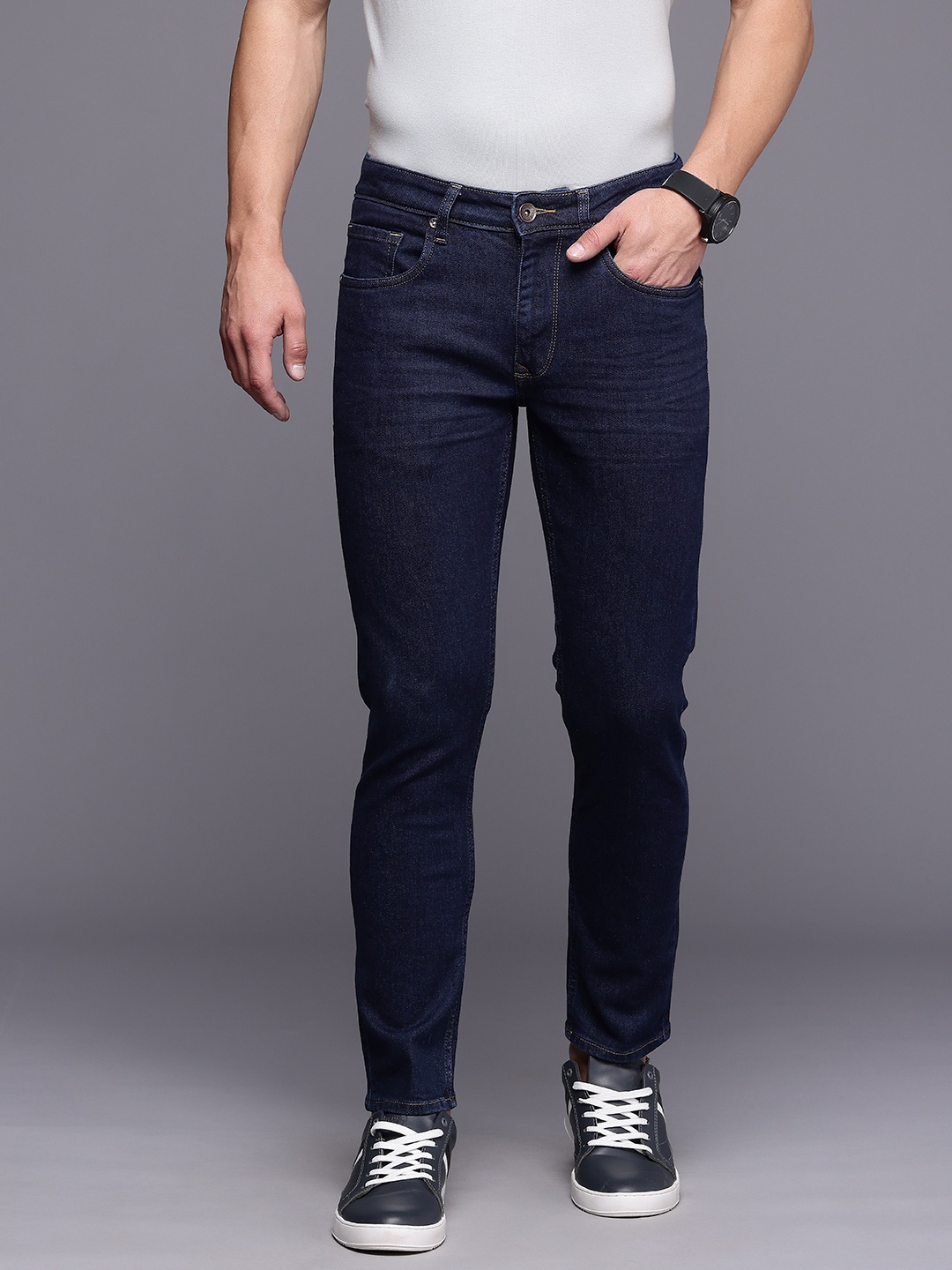 

Louis Philippe Jeans Men Smart Slim Fit Stretchable Jeans, Blue
