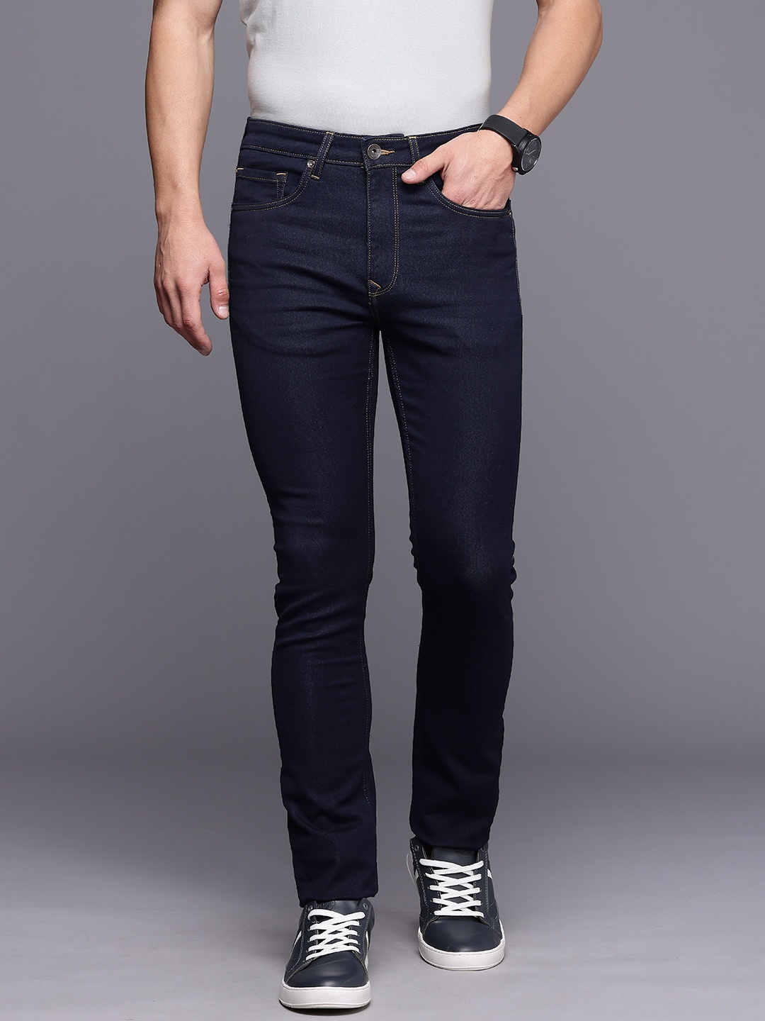 

Louis Philippe Jeans Men Super Slim Fit Stretchable Jeans, Blue