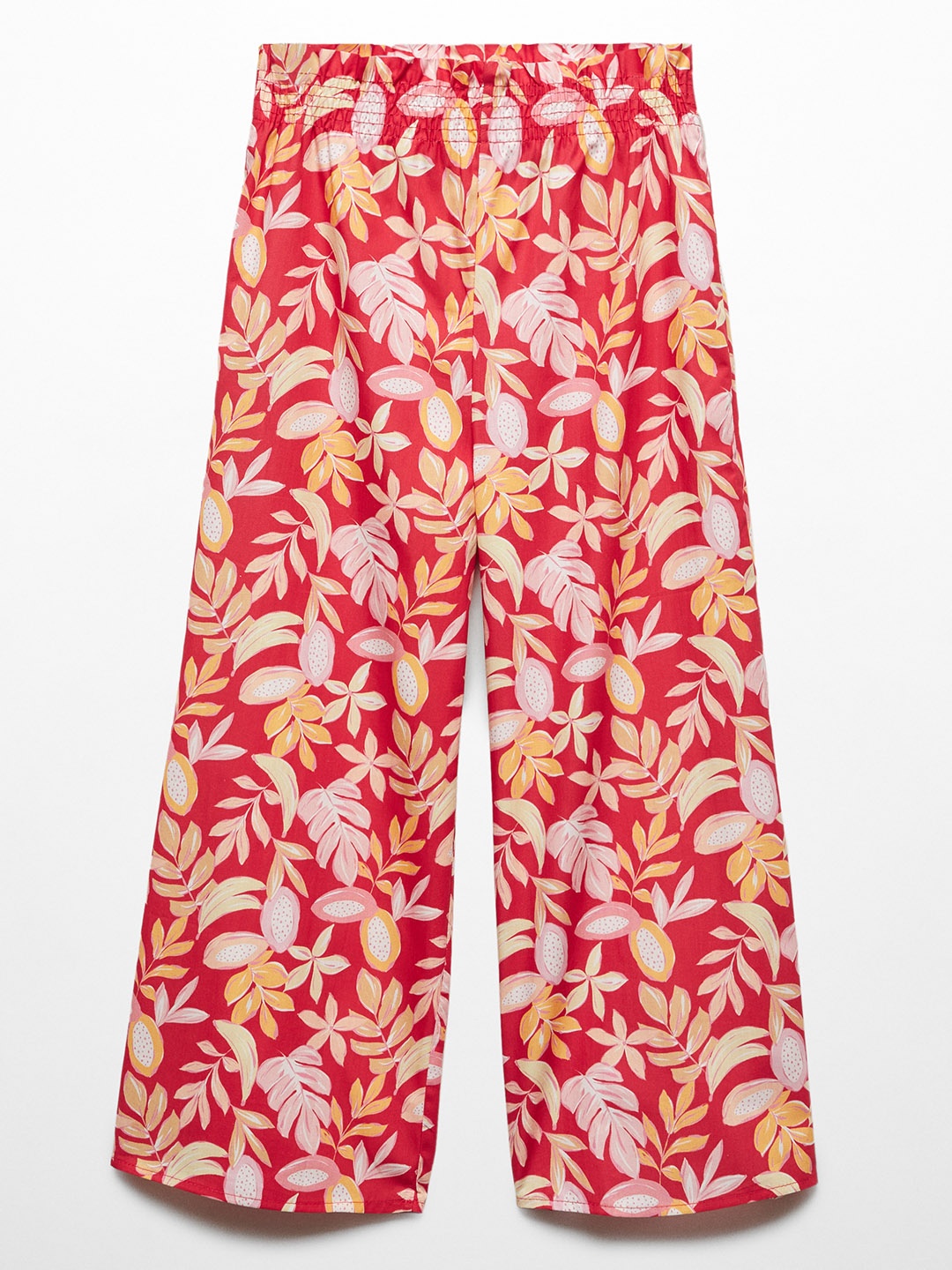 

Mango Kids Girls Cotton Floral Printed Trousers, Red