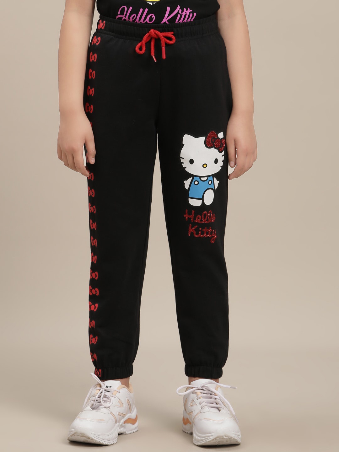 

Girls Hello Kitty Printed Joggers, Black