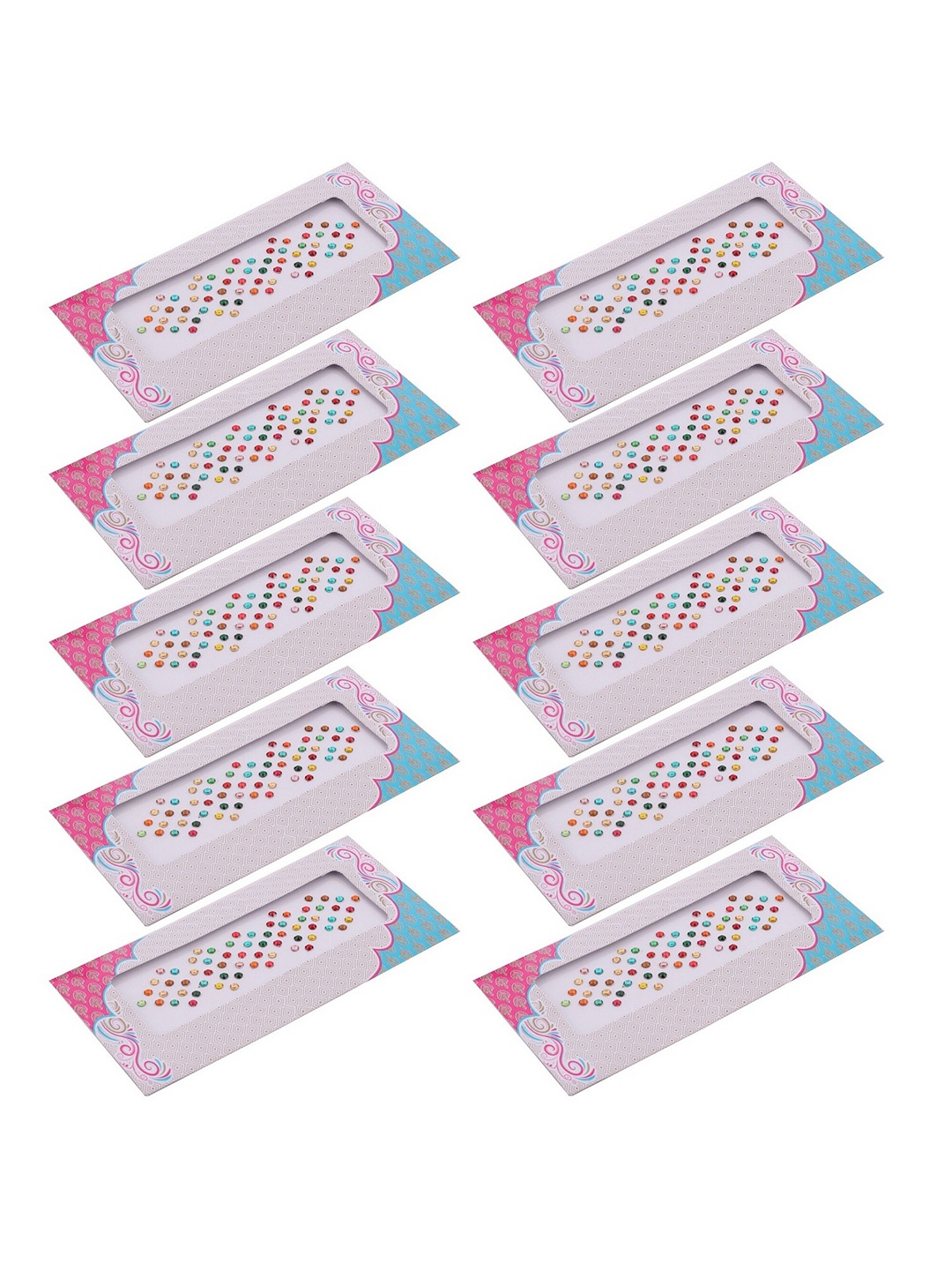 

VAMA Set Of 10 Diamond Stone Bindi Kumkum Stickers - 4 mm, Red