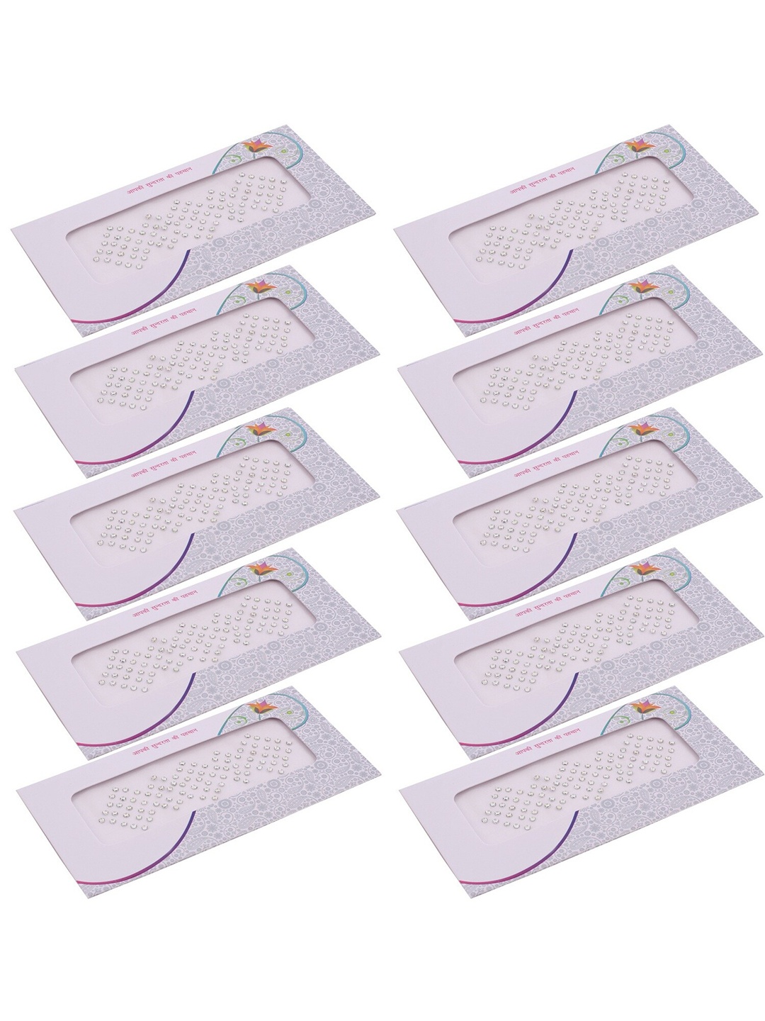 

VAMA Set Of 10 Diamond Stone Bindi Kumkum Sticker - 3 mm, White