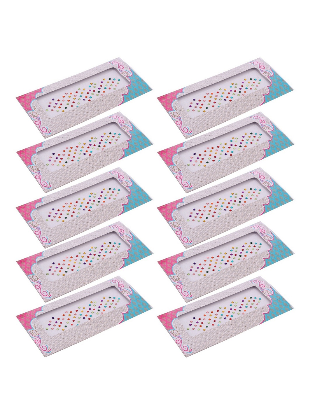 

VAMA Set Of 10 Diamond Stone Bindi Kumkum Stickers - 3 mm, Red