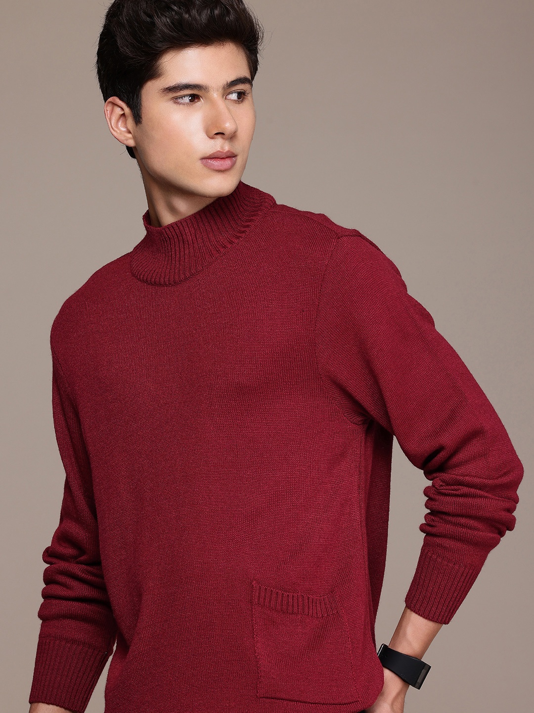 

French Connection High Neck Pullover, Maroon