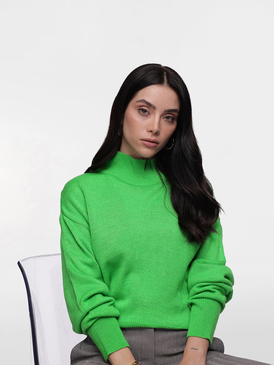 

French Connection High Neck Pullover Sweater, Green