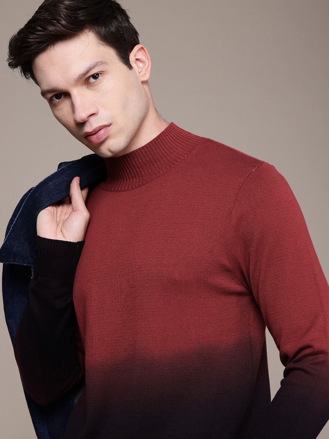 

French Connection Dyed Pure Cotton Pullover, Maroon