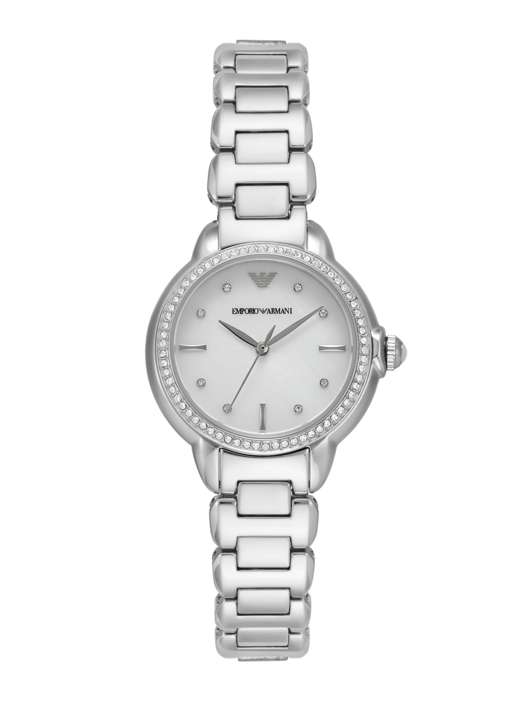 

Emporio Armani Women Embellished Analogue Watch AR11596I-Silver