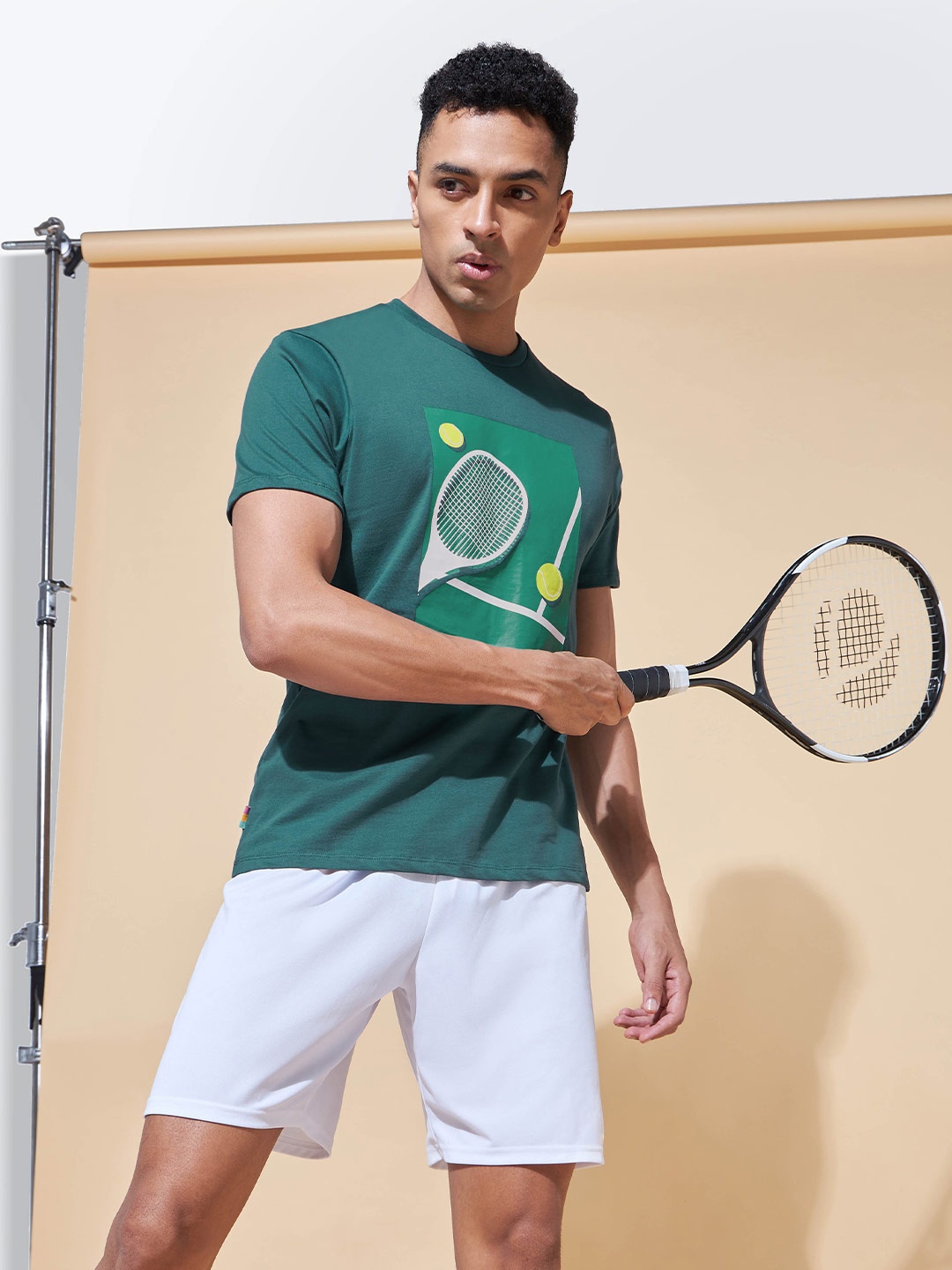 

CULT Round Neck Printed Pure Cotton T-shirt, Sea green