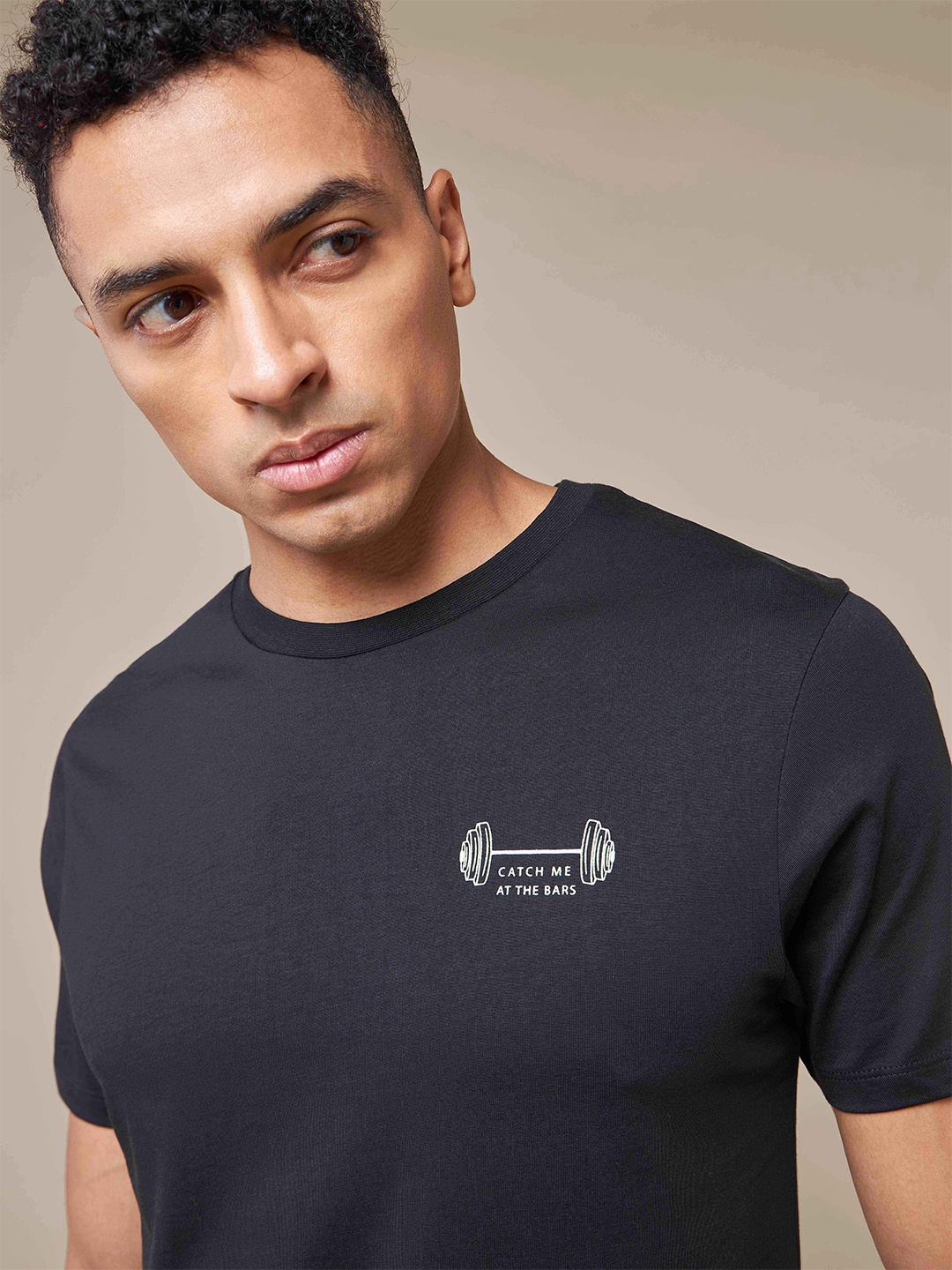 

CULT Typography Printed Pure Cotton Round Neck Tshirt, Black