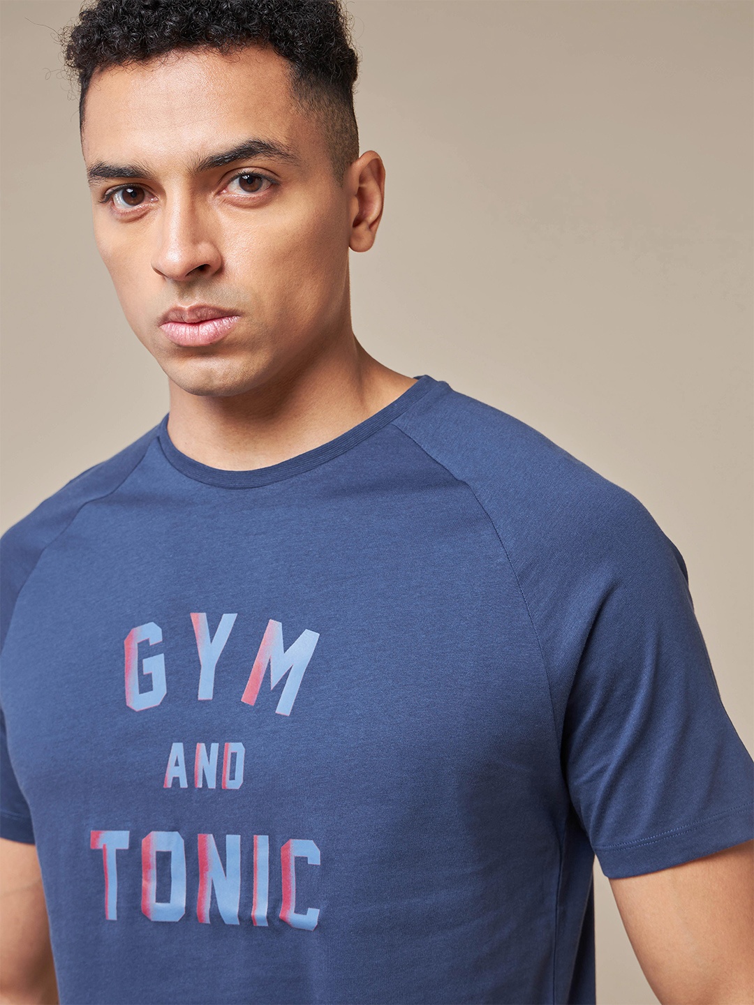 

CULT Typography Printed Pure Cotton Oversized Tshirt, Navy blue