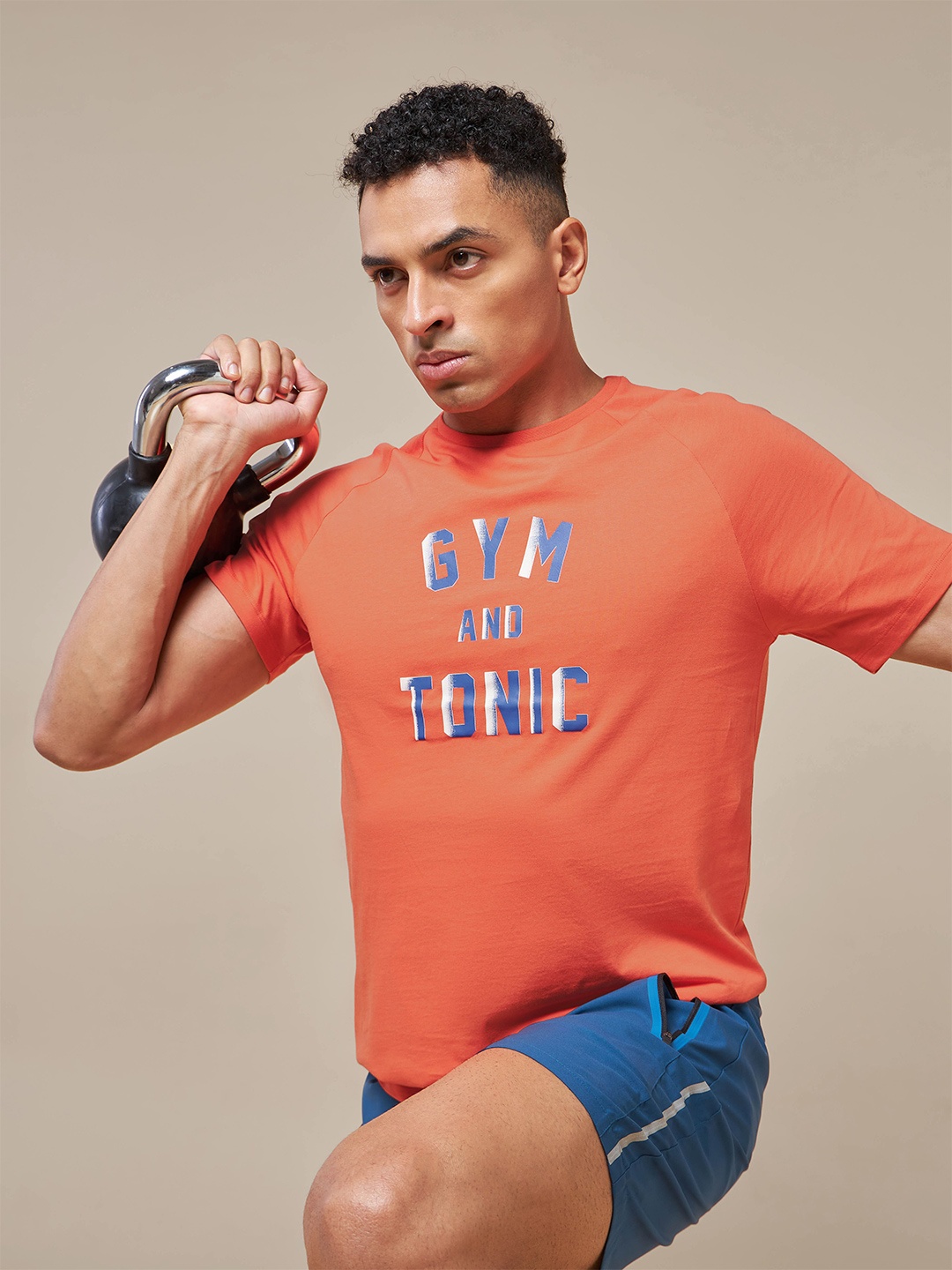 

CULT Typography Printed Pure Cotton Round Neck Tshirt, Orange