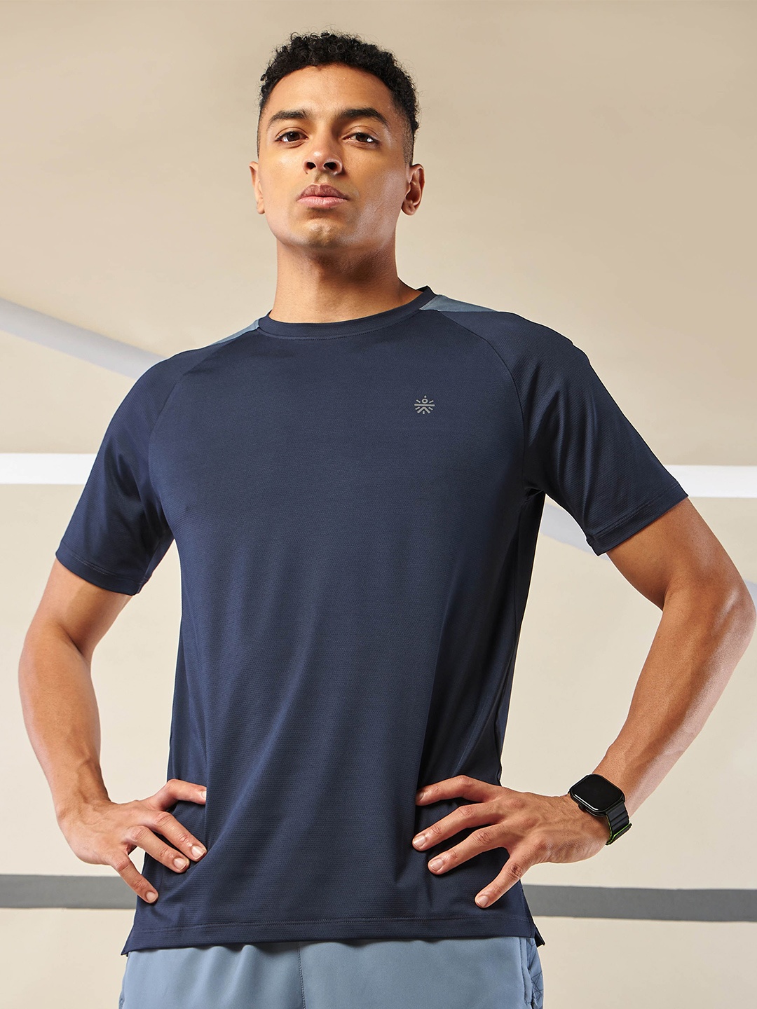 

Cultsport Round Neck Moisture Wicking T-shirt, Navy blue