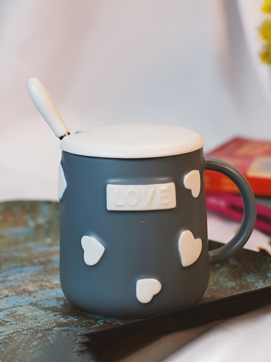 

Giftii Grey & White Printed Ceramic Glossy Mugs 350 ML