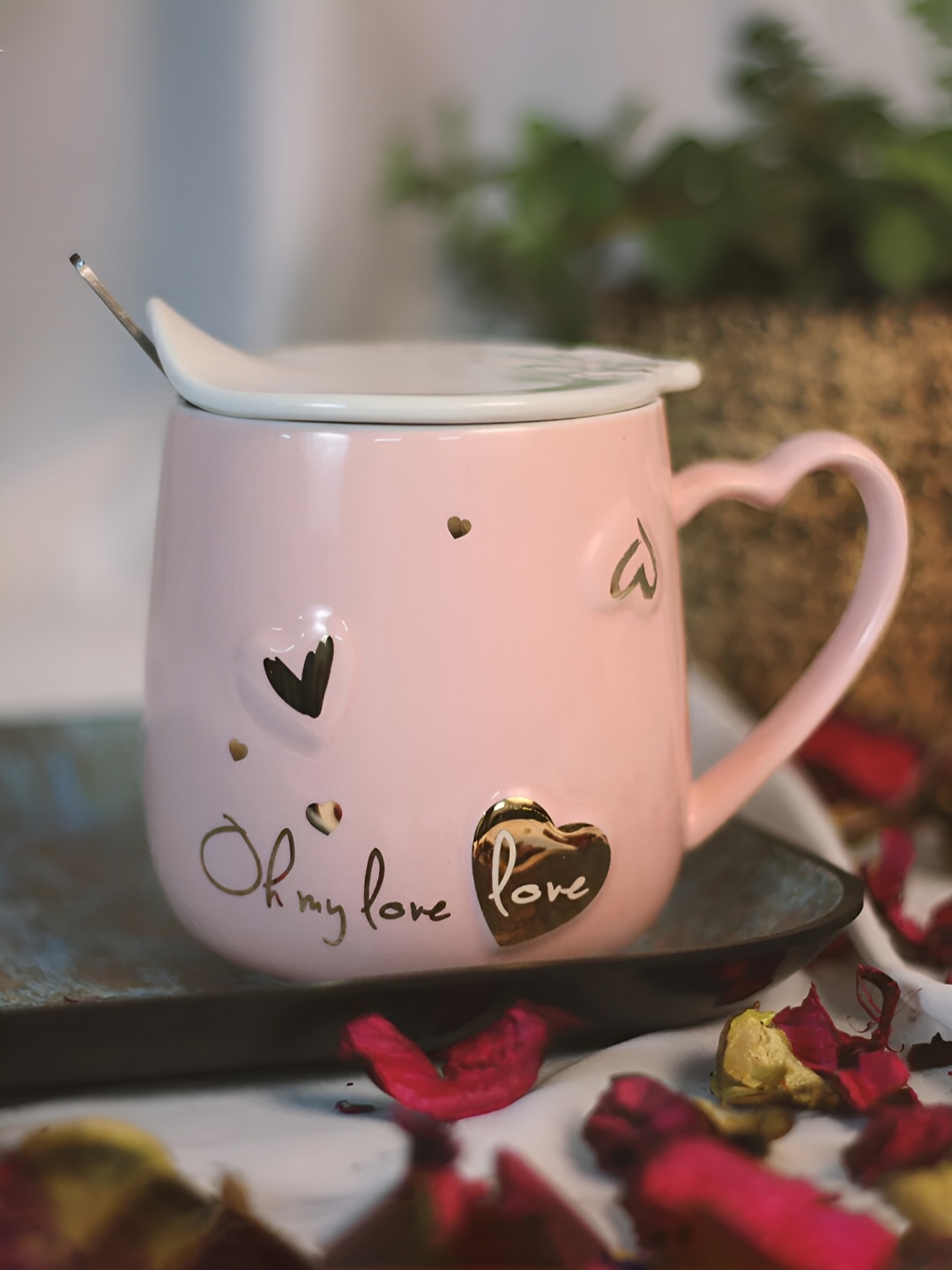 

Giftii Pink & Black Printed Ceramic Glossy Mug 350 ml