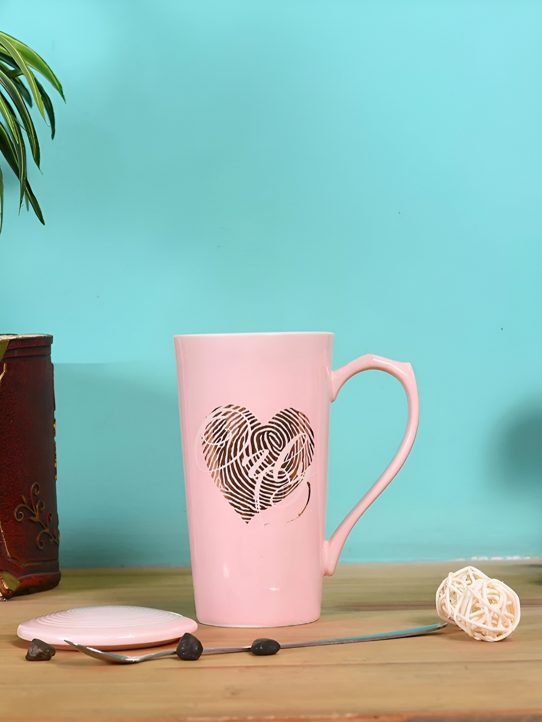 

Giftii Pink & Brown Printed Ceramic Glossy Mugs 350 ML