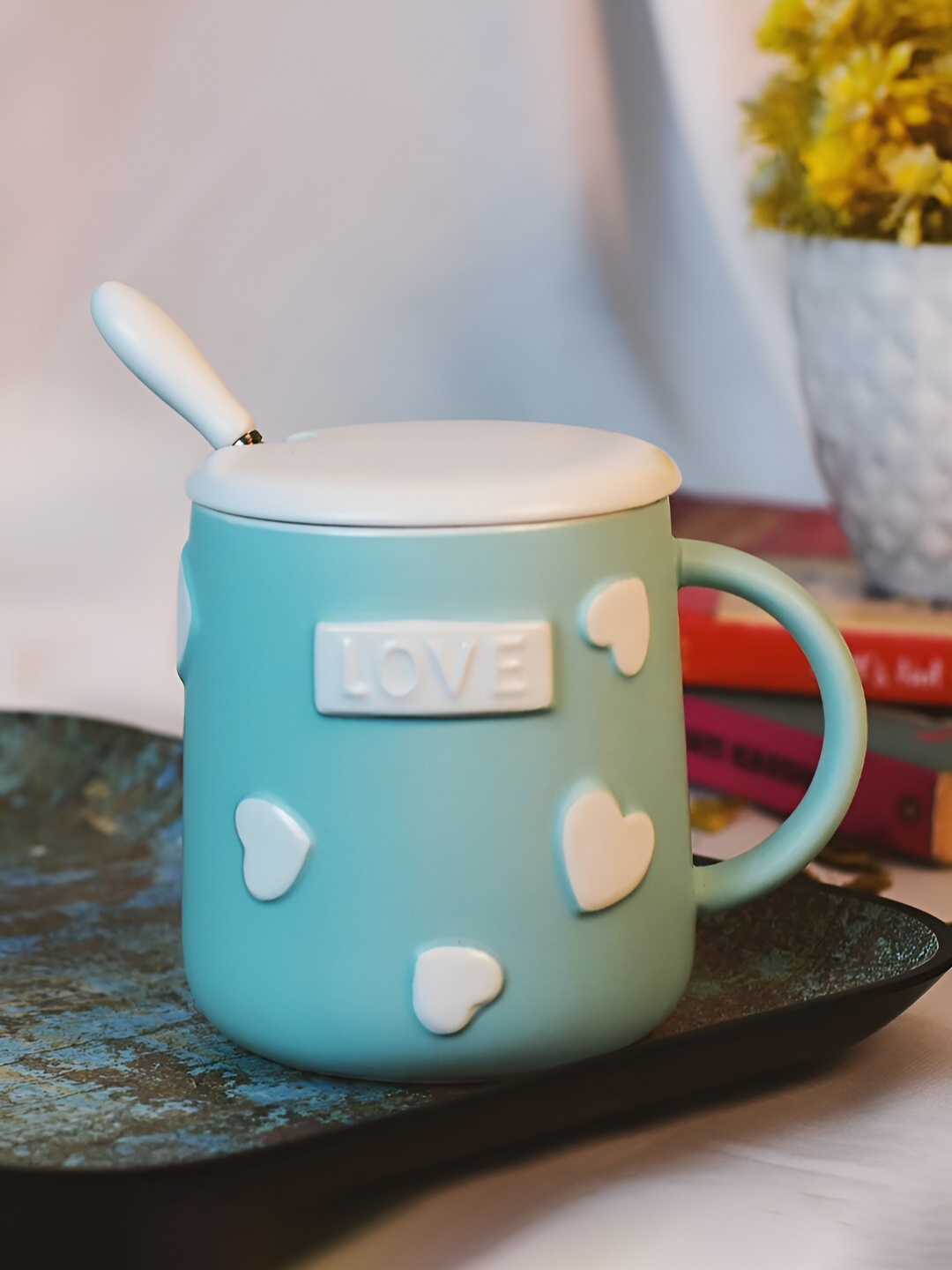 

Giftii Blue & White Solid Ceramic Matte Mug 350 ml