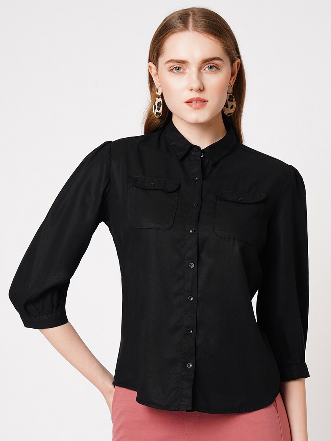 

Kraus Jeans Slim Fit Casual Shirt, Black