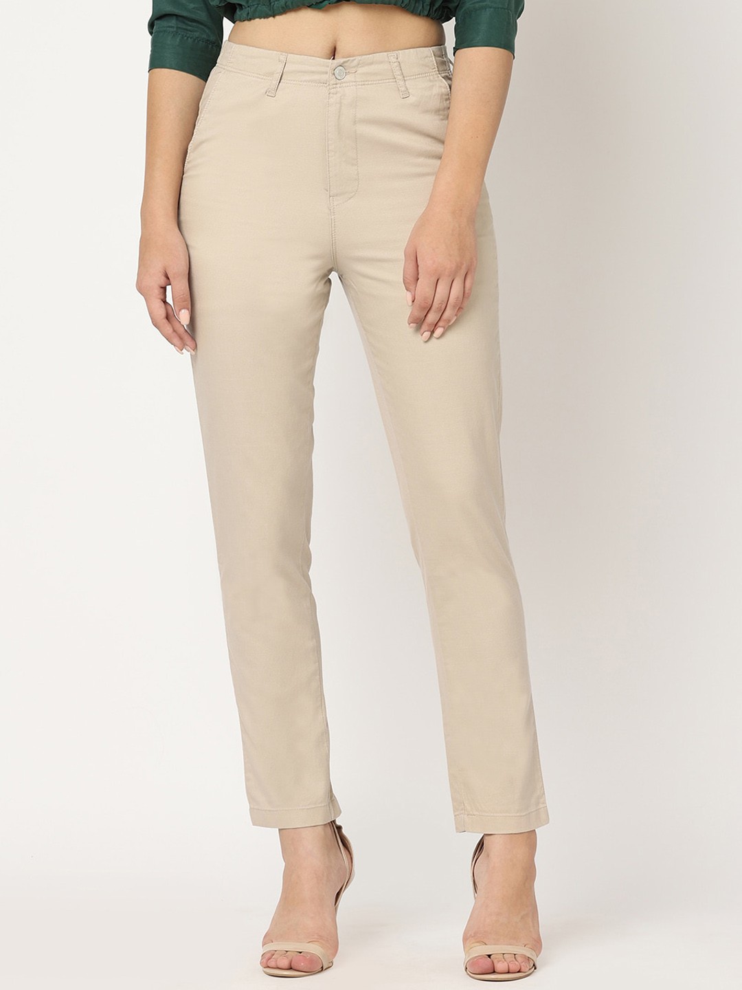 

Kraus Jeans Women Slim Fit High-Rise Trouser, Off white