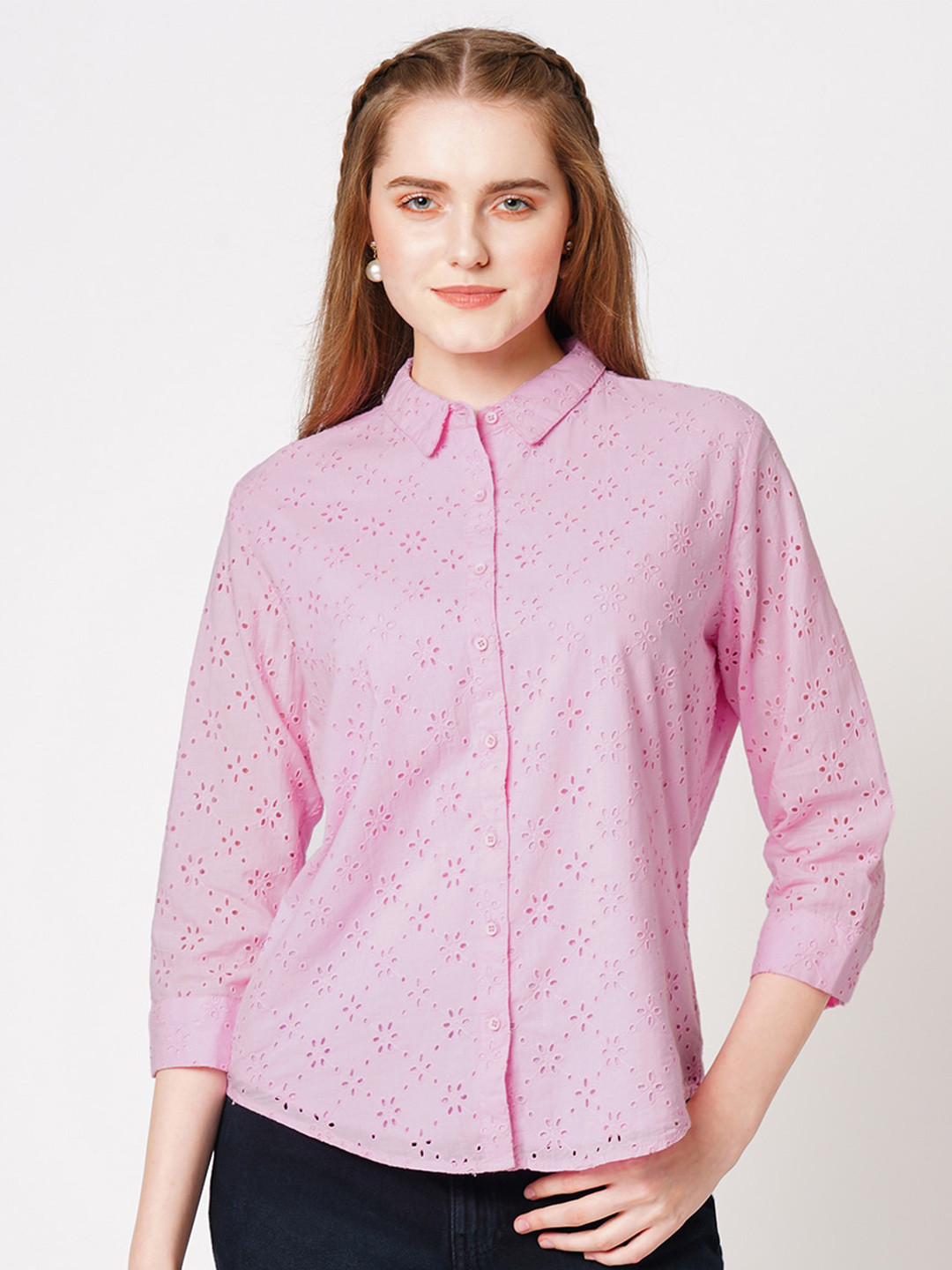 

Kraus Jeans Slim Fit Cotton Printed Casual Shirt, Lavender