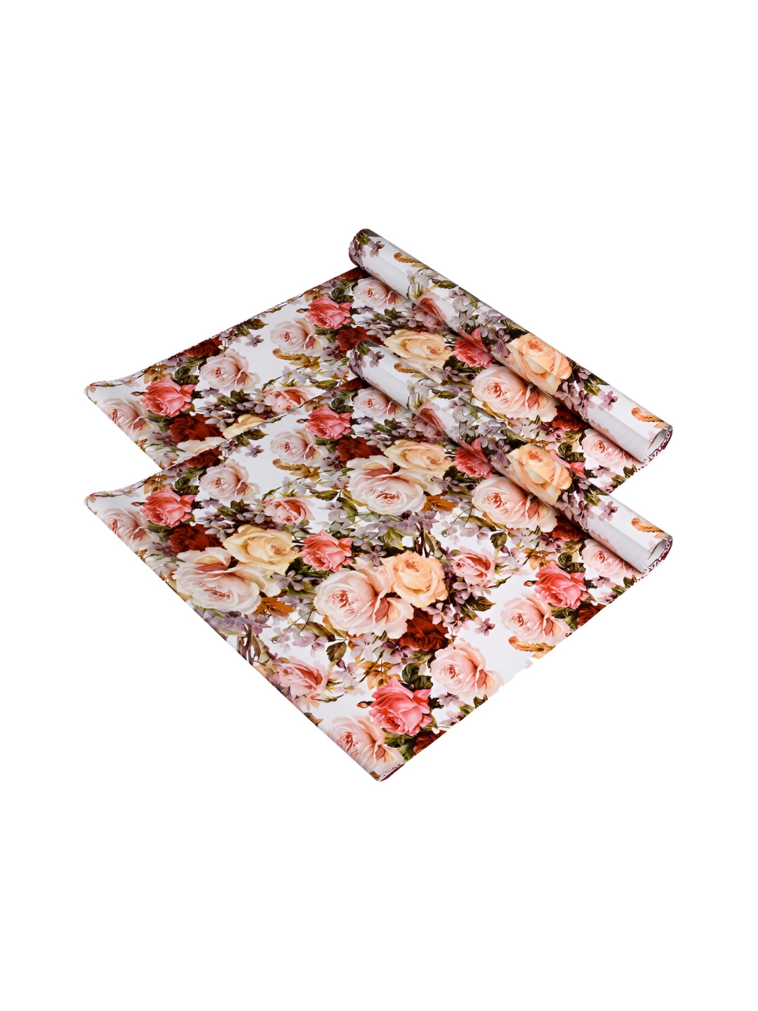 

Kuber Industries White 2 Pieces Printed Shelf Liner Organisers