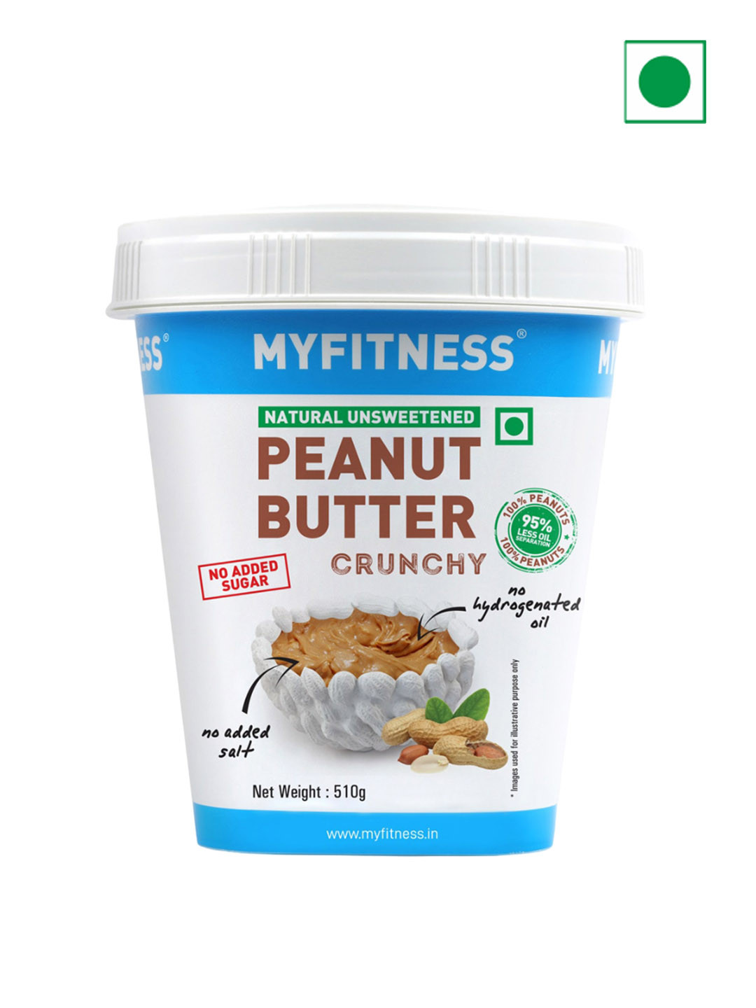 

MyFitness Peanut Butter Natural Peanut Butter Crunchy -510 gm, White